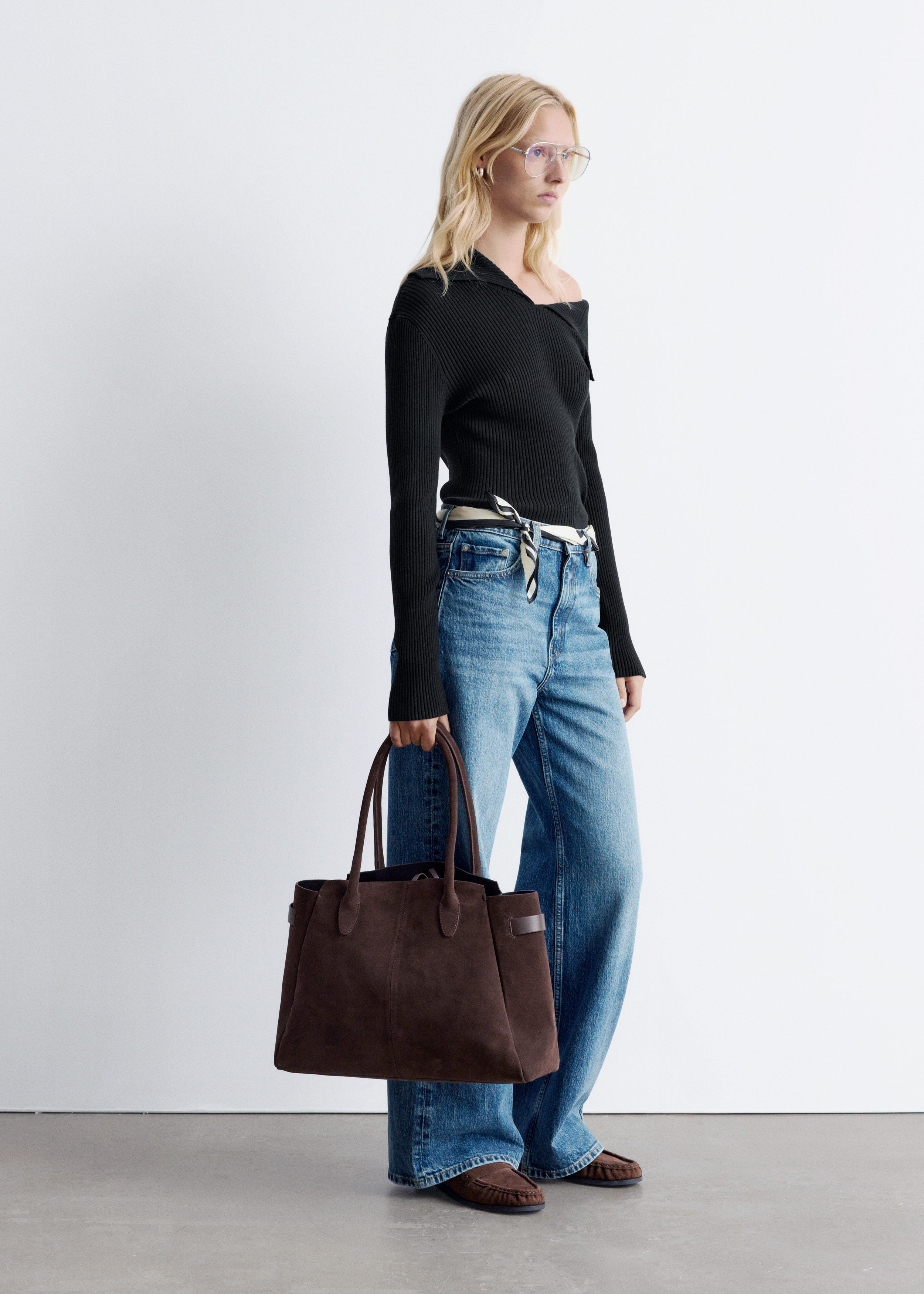 Rib-Knit Off-Shoulder Top - Black - & Other Stories US