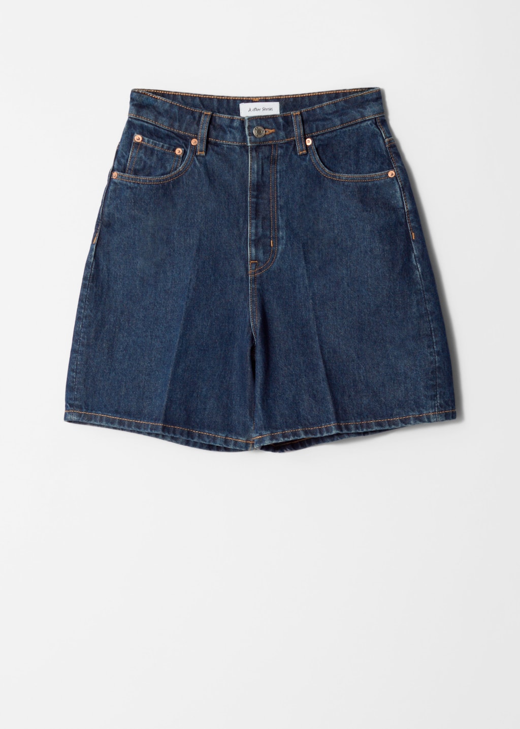 Image of Wide-Leg Denim Shorts