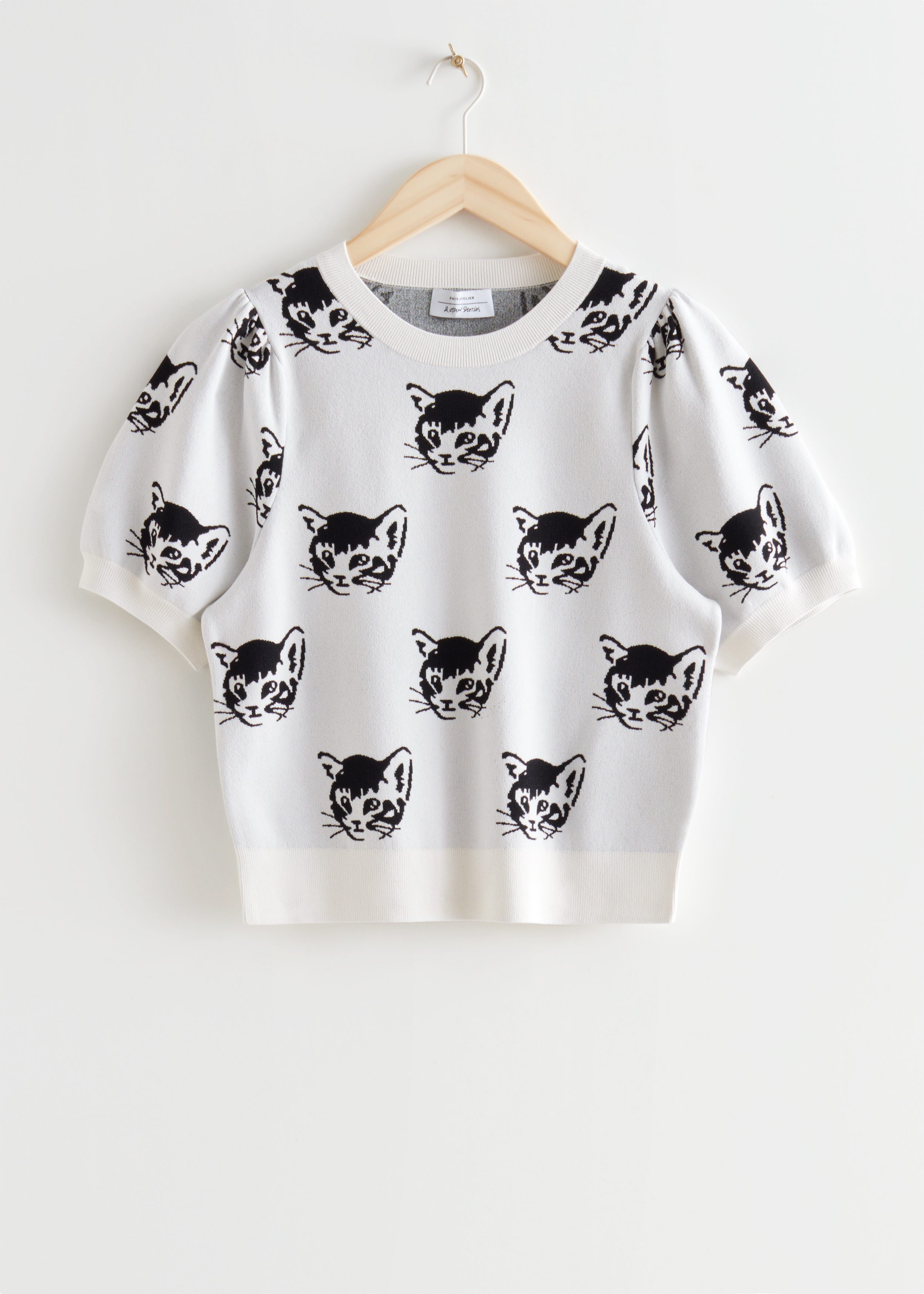 Playful Jacquard Knit Top - Cat Motif - & Other Stories BE