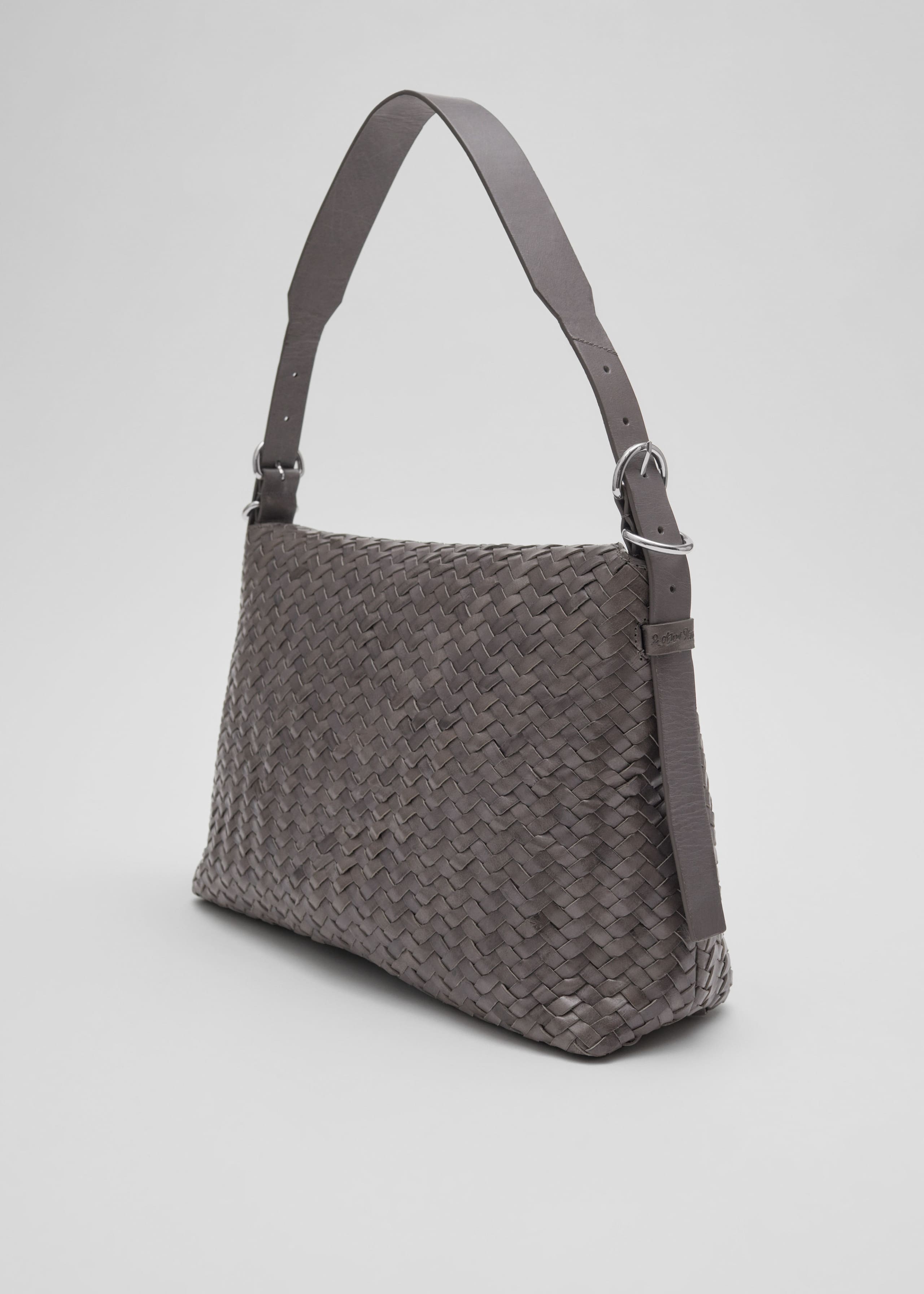 Borsa a spalla in pelle intrecciata - Marrone scuro - Natura morta