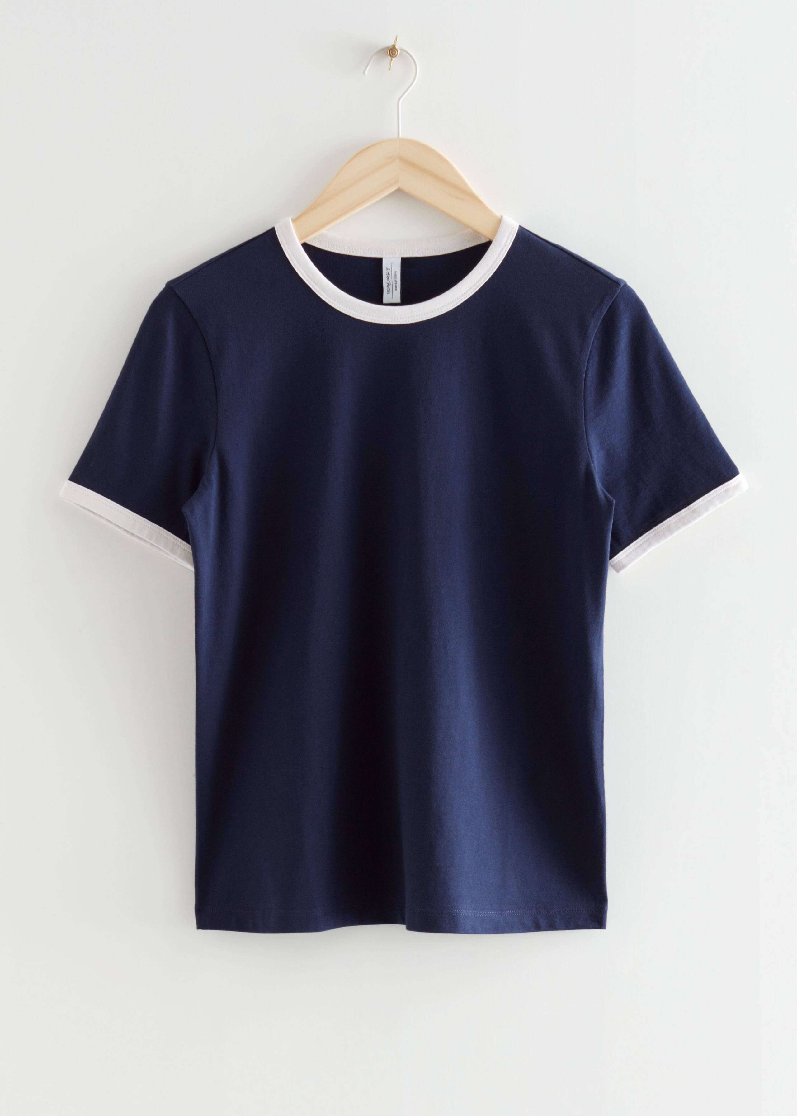 Bawełniany T-shirt – Navy/White Stripes – Martwa natura