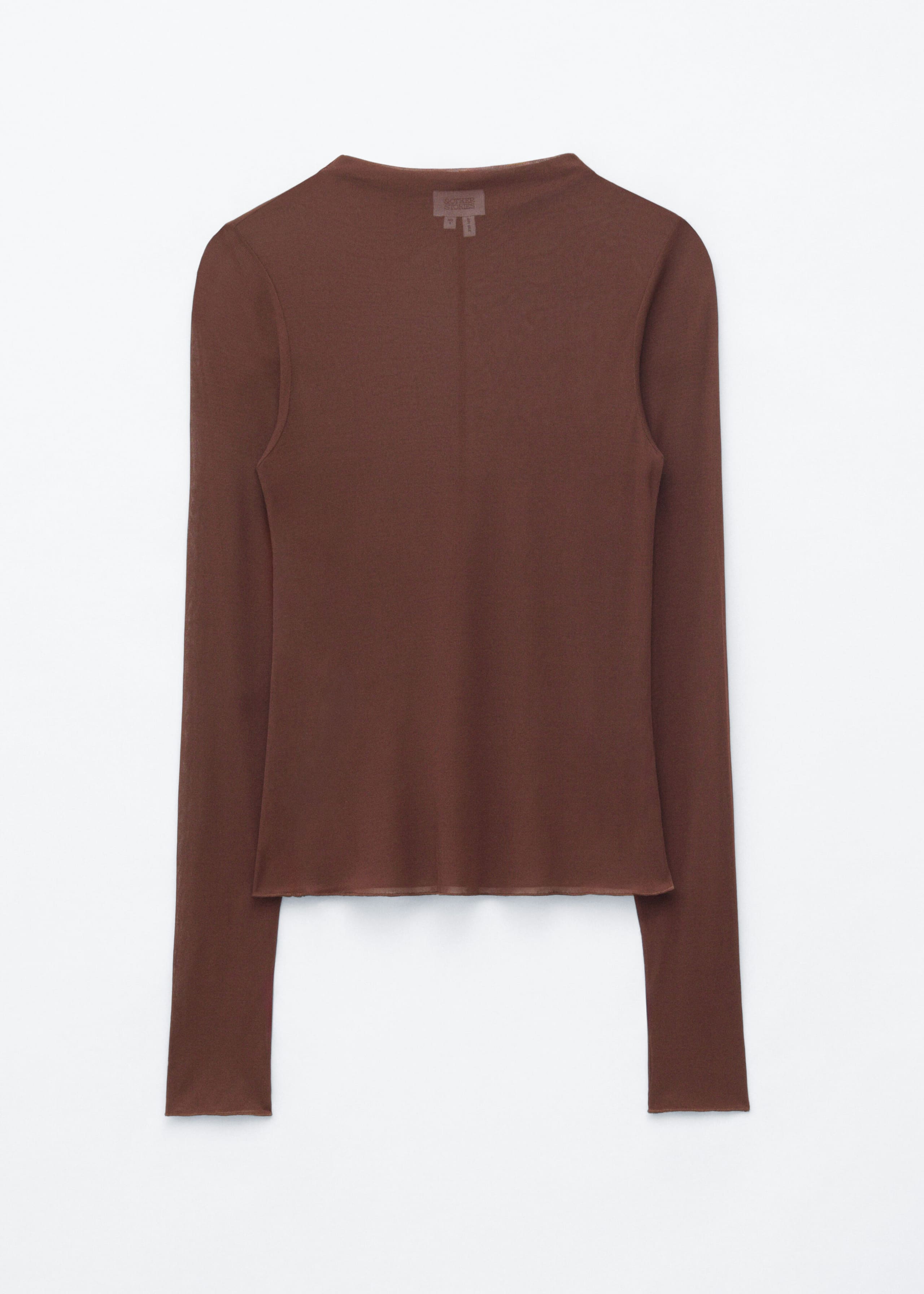 Ribbed Silk Top - Dark Brown - Lookbook