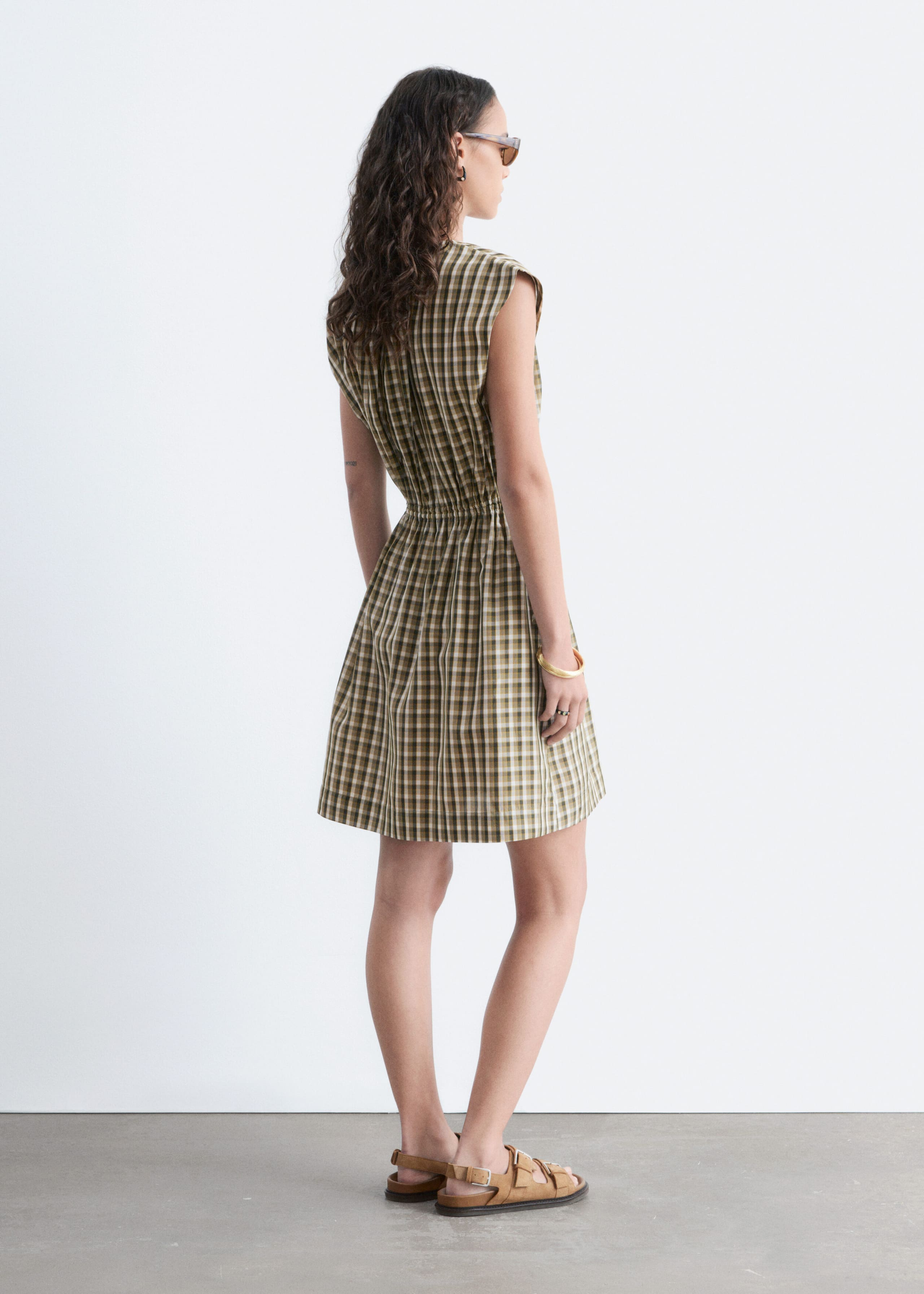 Drawstring Waist Sleeveless Dress - Hot Pink - Lookbook