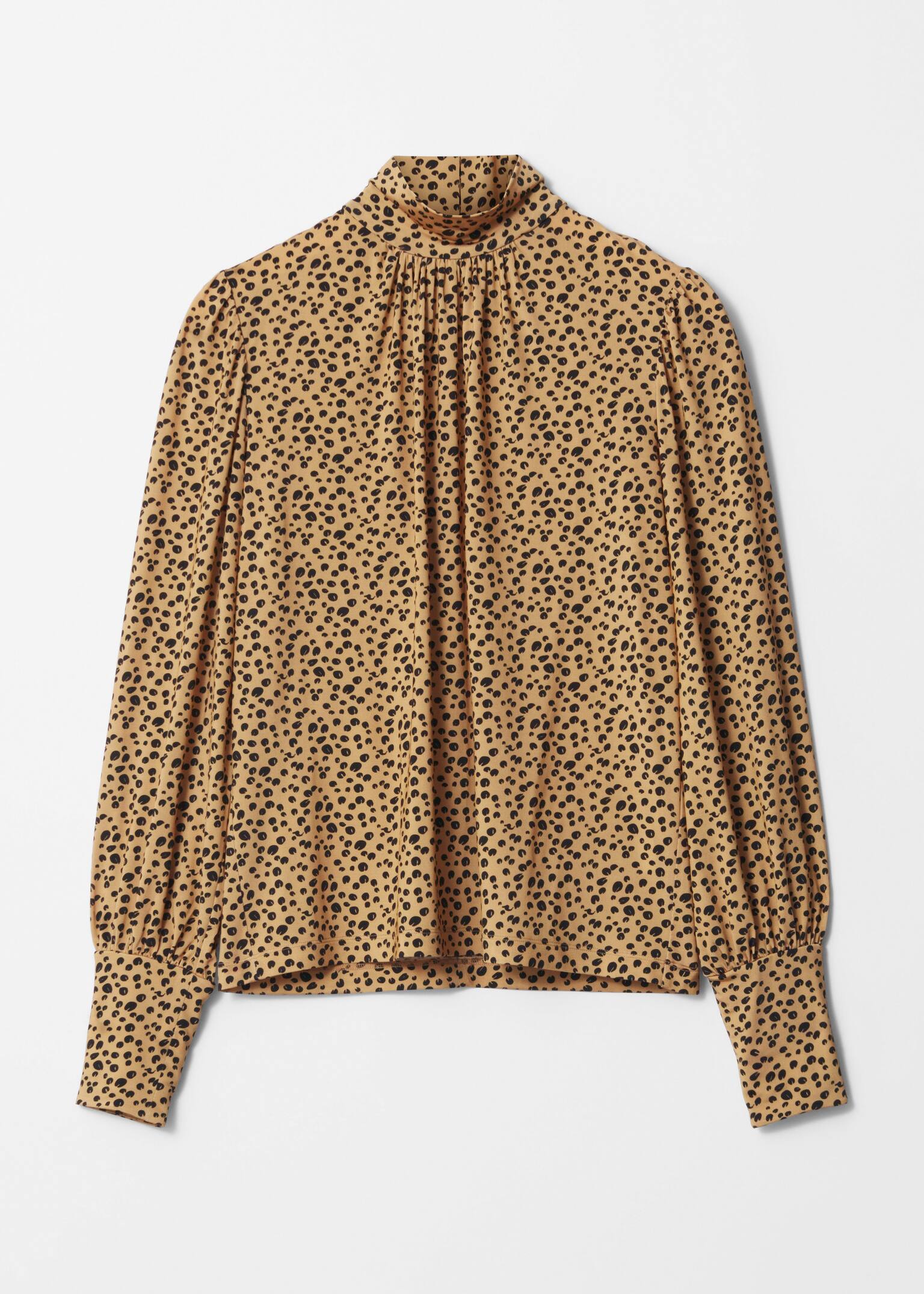 Blusa de cuello falso - Leopardo/Estampado negro