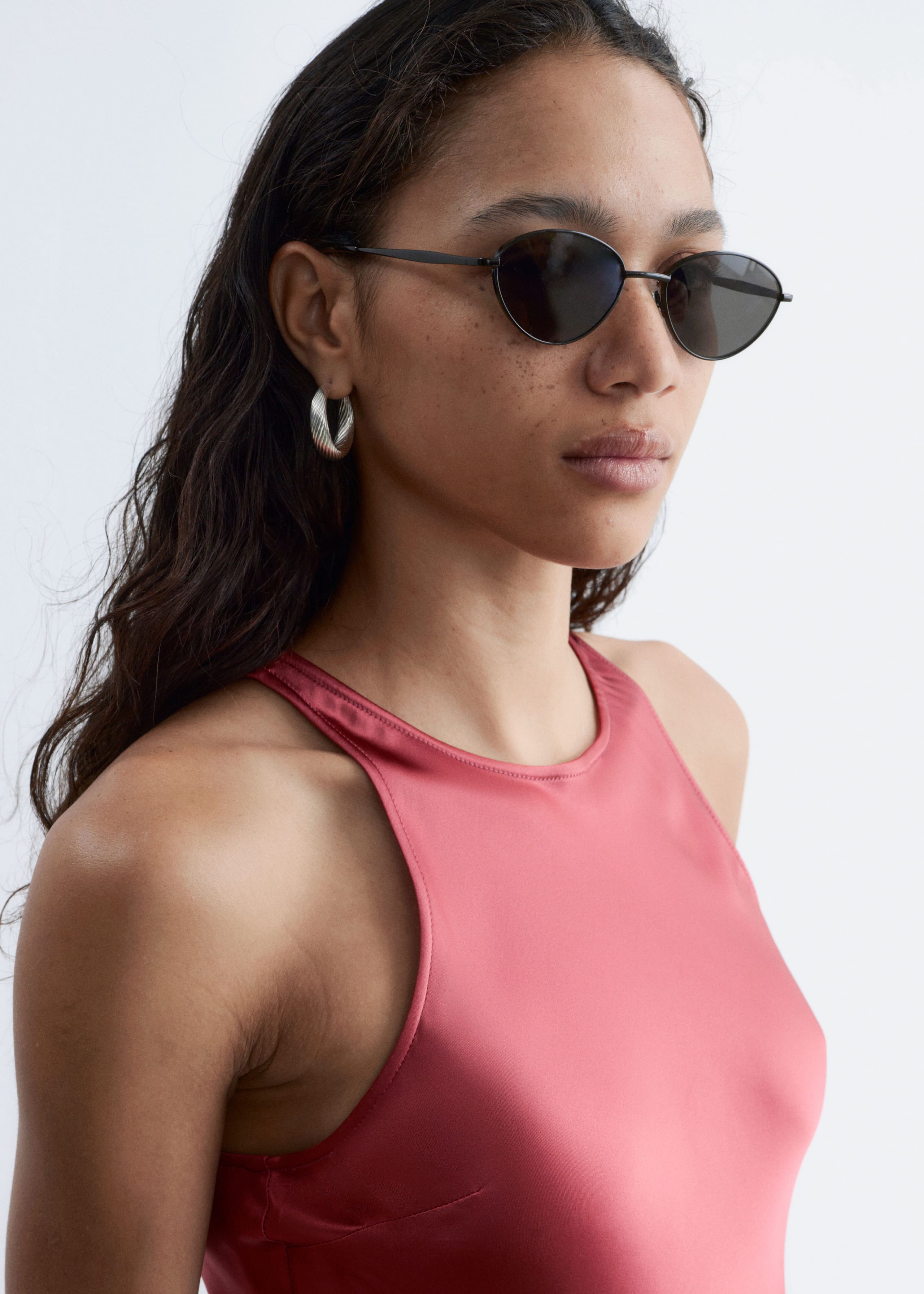 Image of Sleeveless Satin Midi Dress