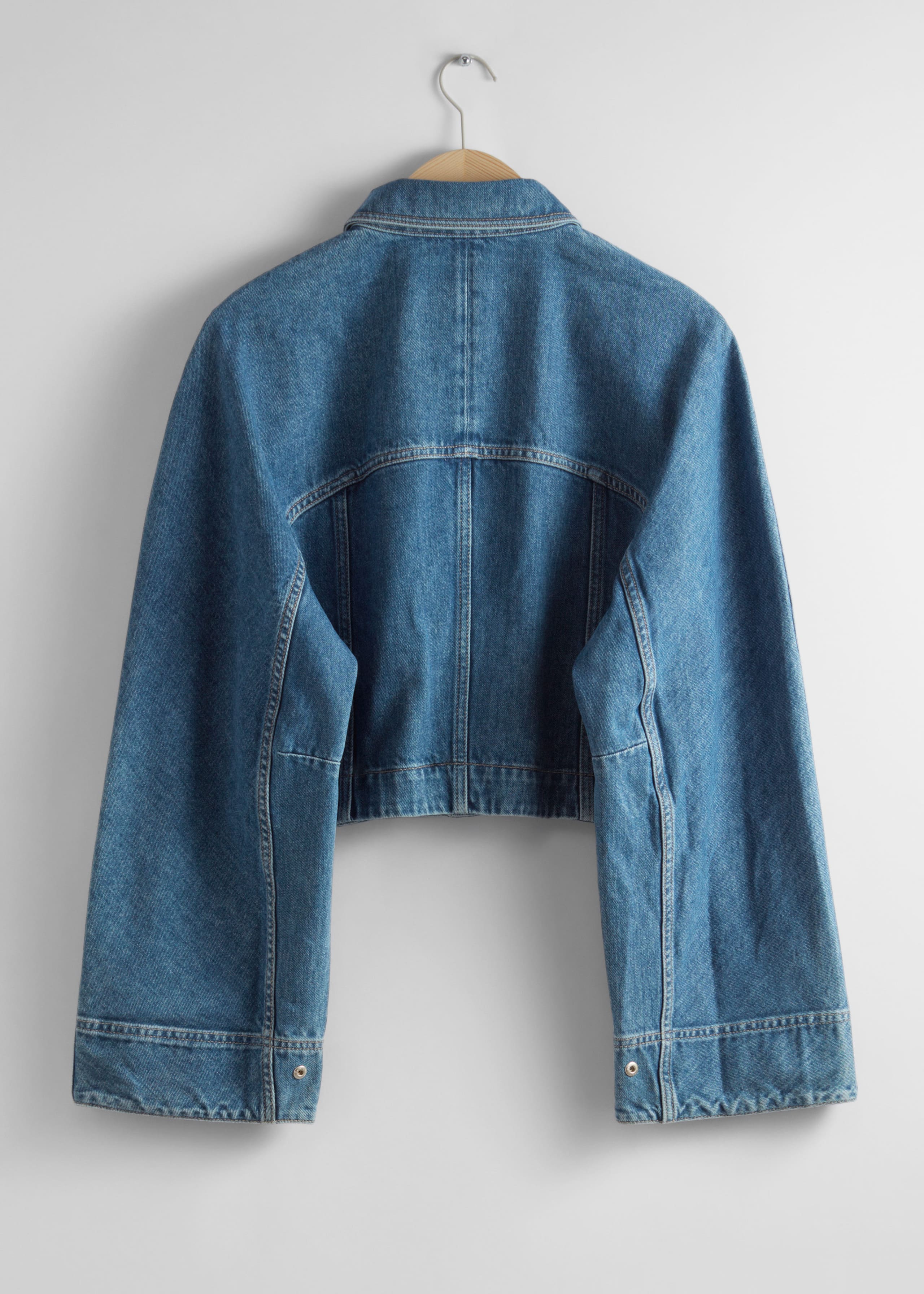 Cropped Denim Jacket - Mid Blue - Still Life