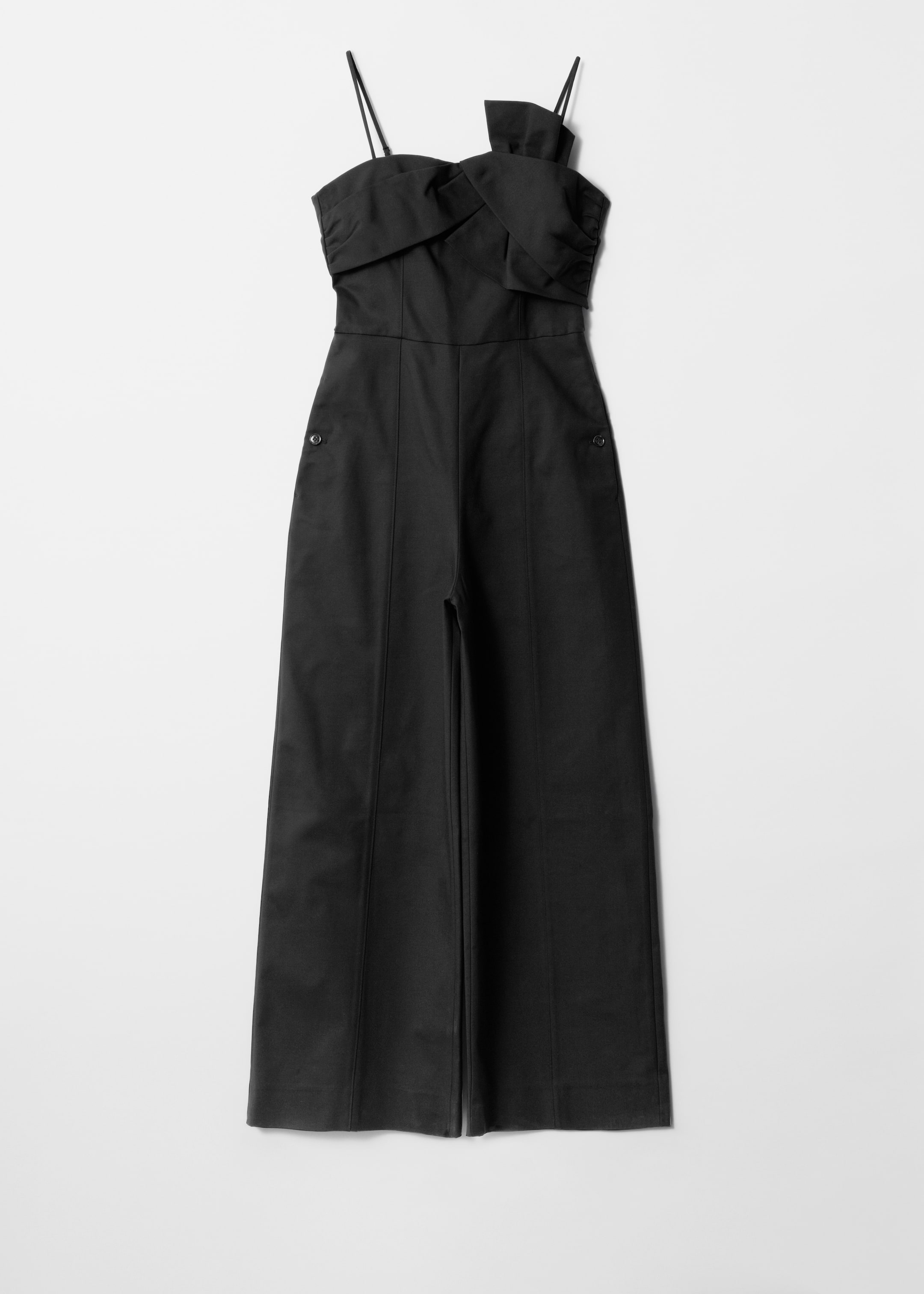 Grösseres Bild ansehen: Jumpsuit mit Schleifendetail und Barrel-Bein - Schwarz - DAMEN | H&M CH 1