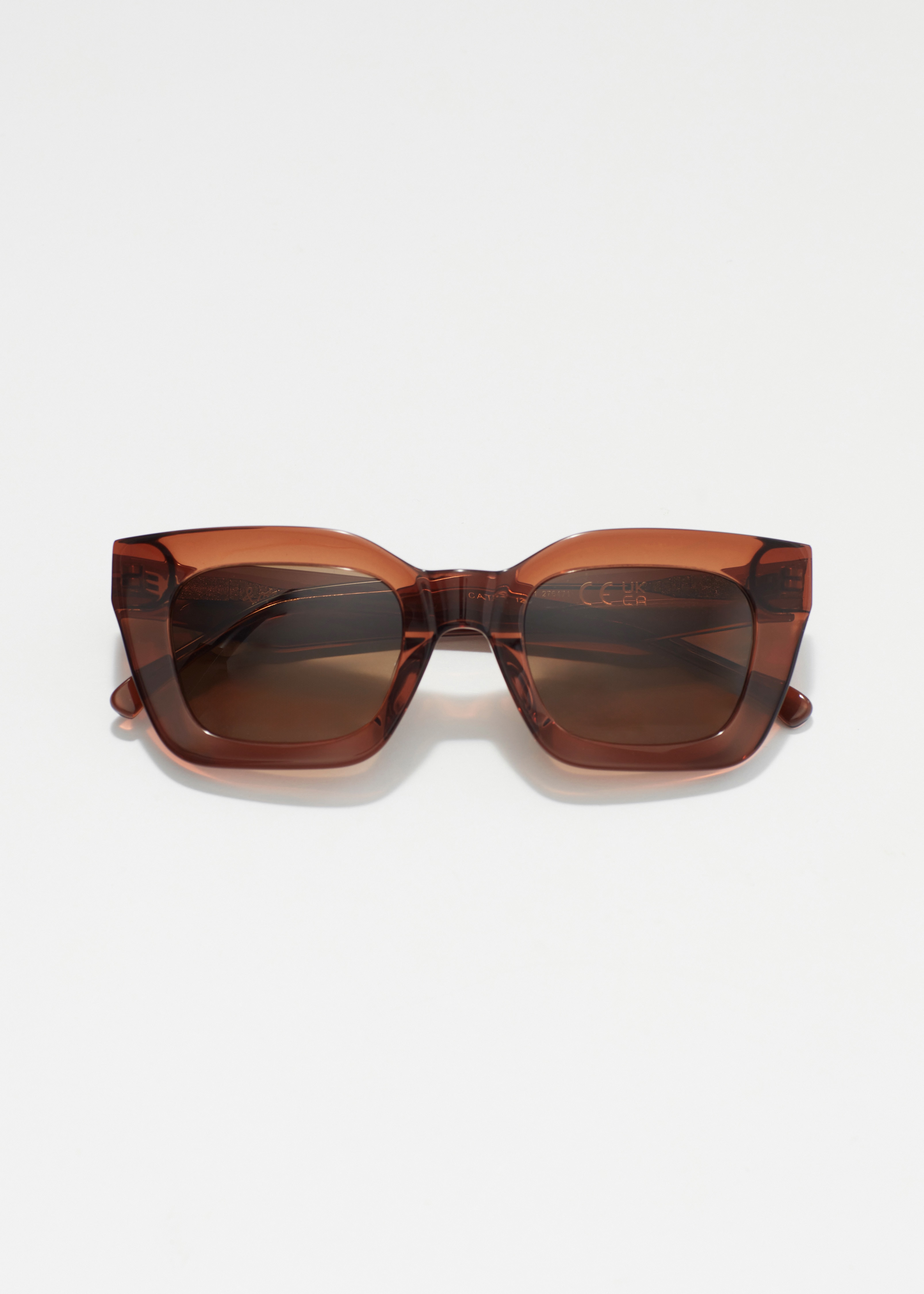 Rechteckige Sonnenbrille aus Acetat - Braun/Schildpatt