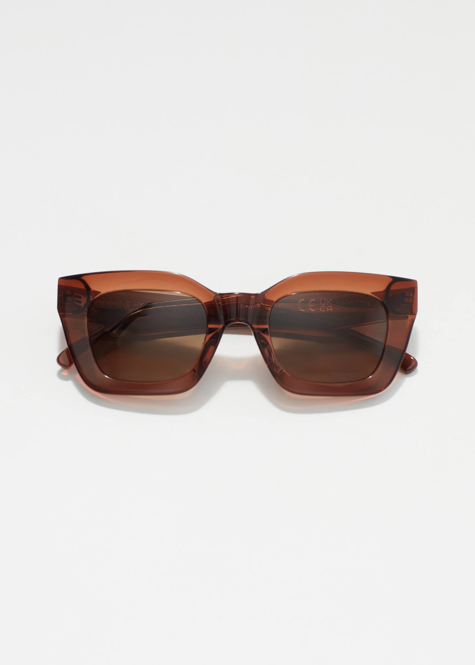 Rectangular-Frame Acetate Sunglasses - Barna/Tortoise - 2