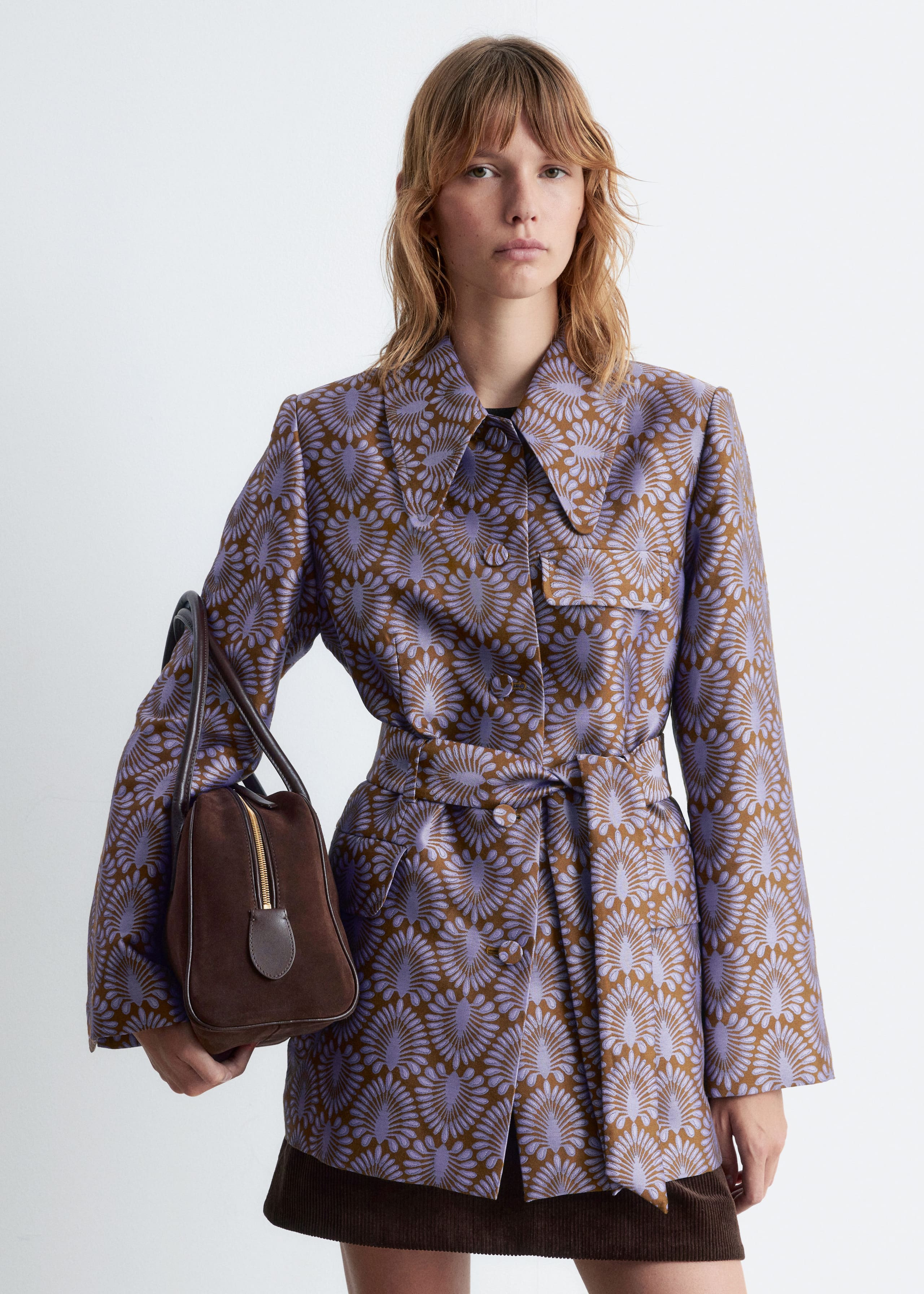 Image of Jacquard-Blazer mit Bindegürtel