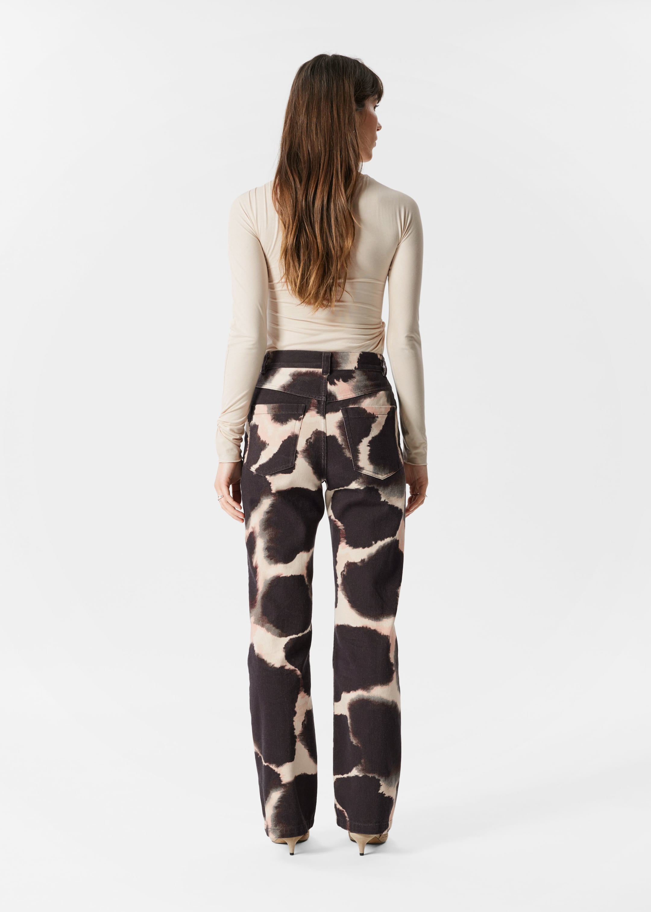 Grotere afbeelding bekijken: Broek met rechte pijpen - Bruin met print - DAMES | H&M NL 3