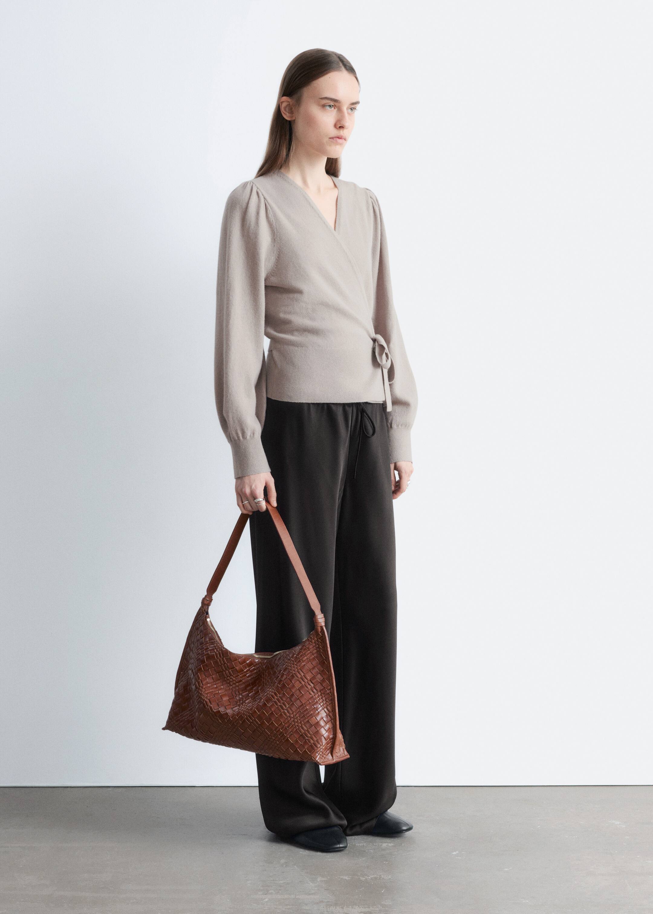 Ver imagem maior: Casaco de malha de lã merino - Bege acinzentado claro - SENHORA | H&M PT 5