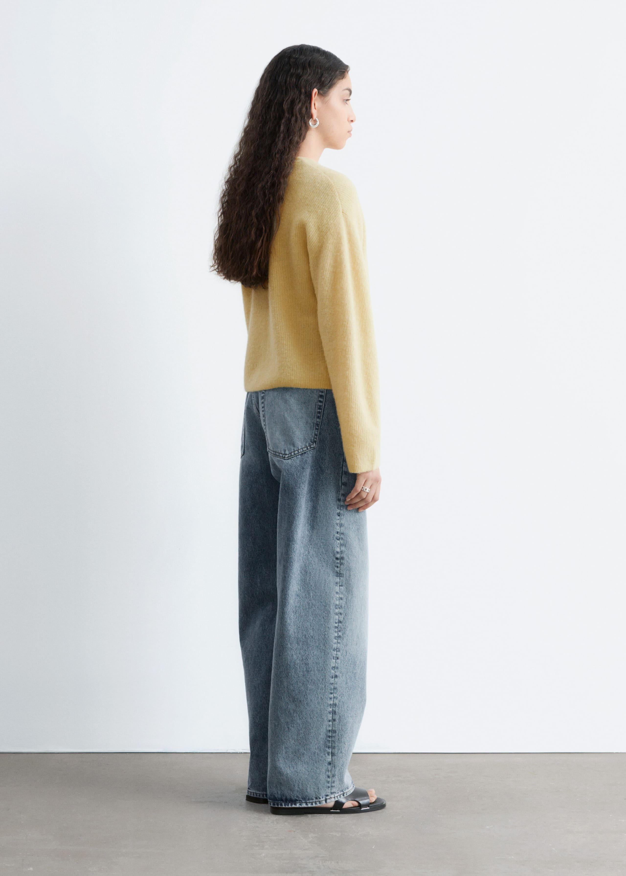 Image of Cárdigan de punto en mezcla de lana de alpaca