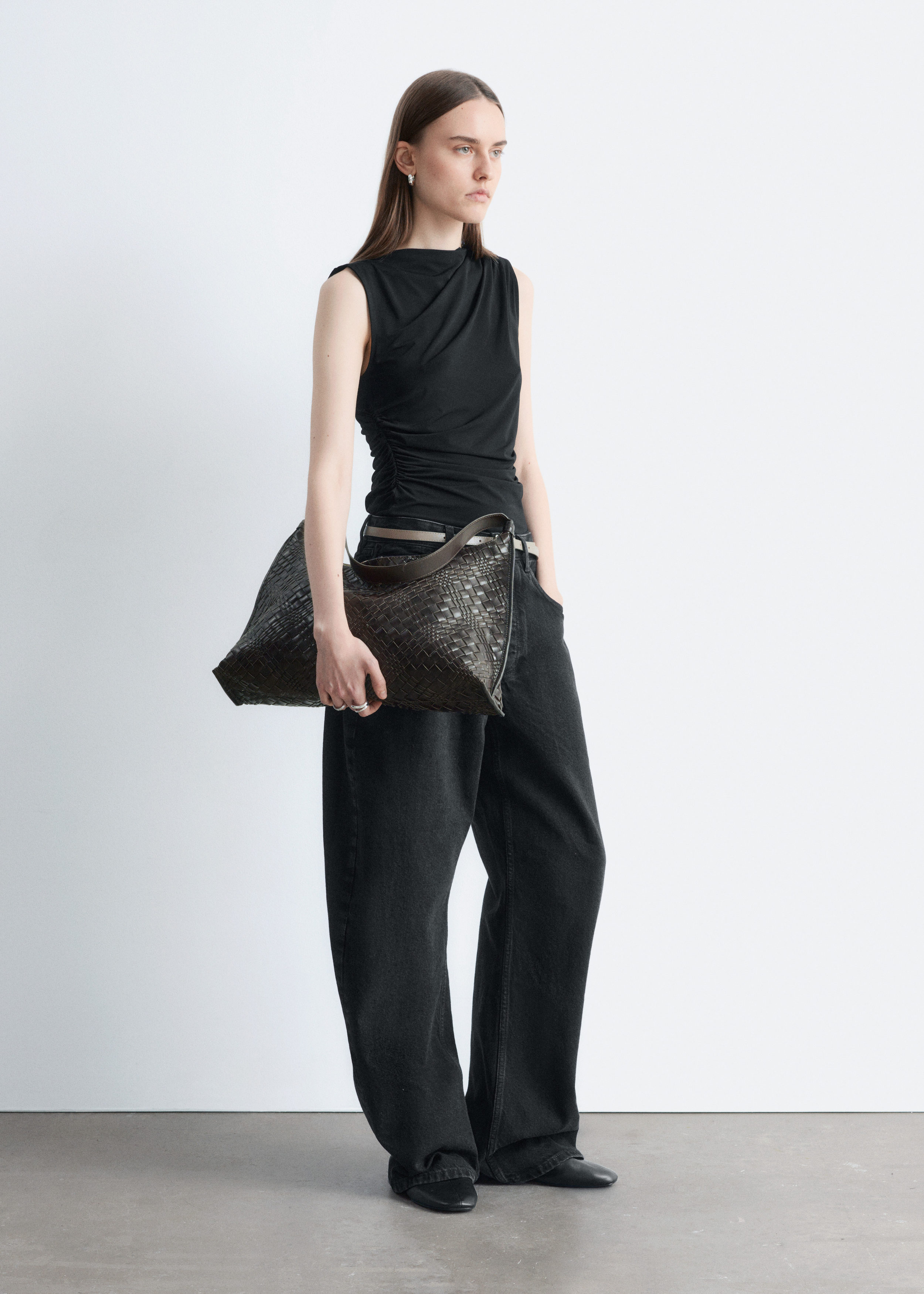 Asymmetric T-Shirt - Dark Red - T-shirts - & Other Stories US