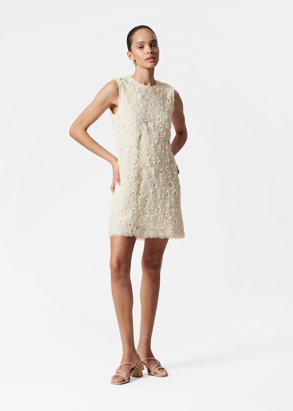 Image of Beaded Tulle Mini Dress