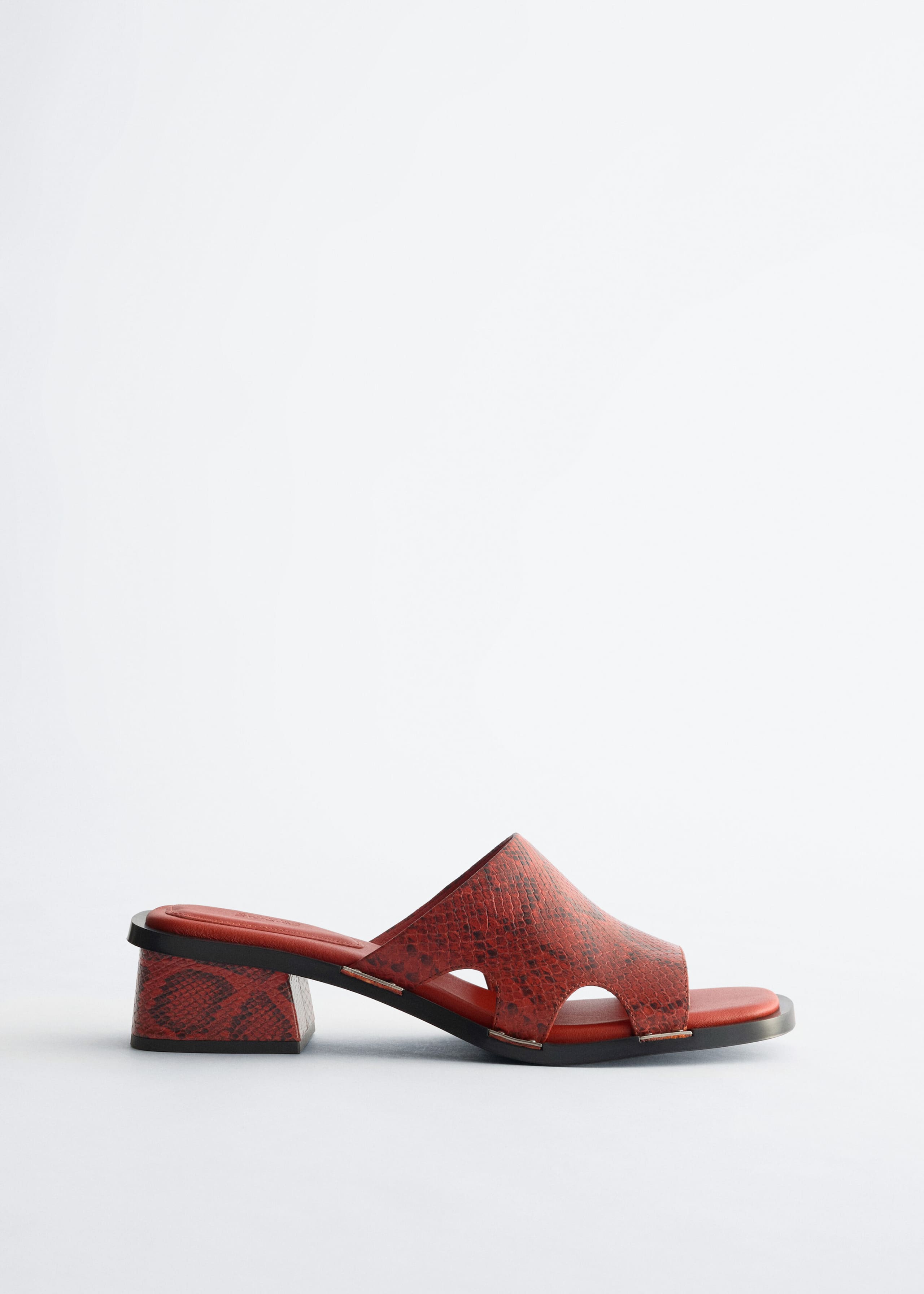 Image of Block Heel Leather Sandals