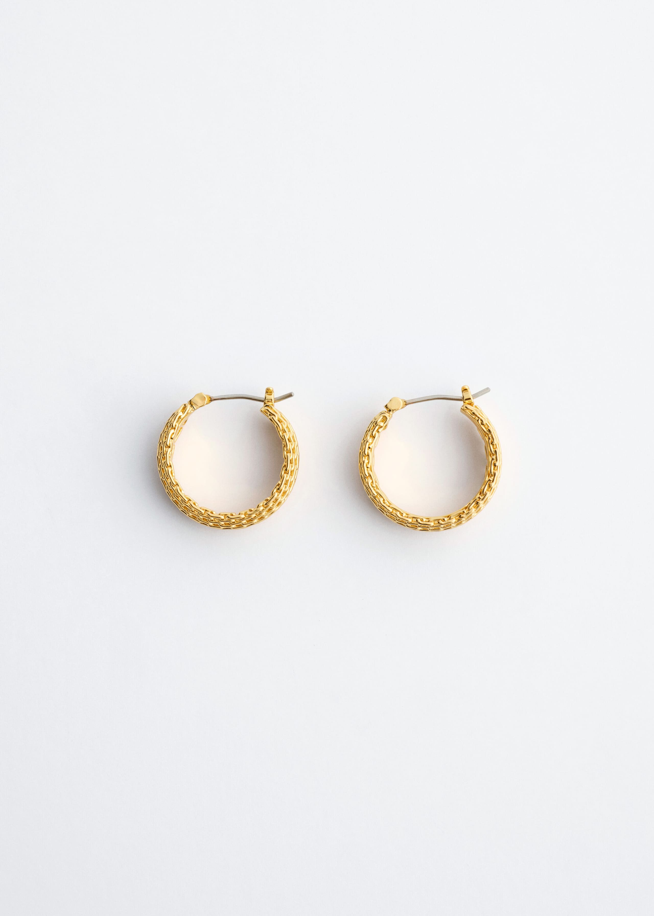Chain-Inspired Brass Hoops - Silver - Still Life