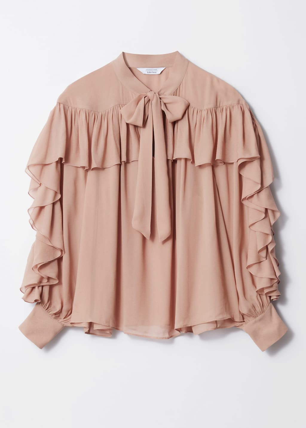 Image of Blusa con volantes y detalle de lazo