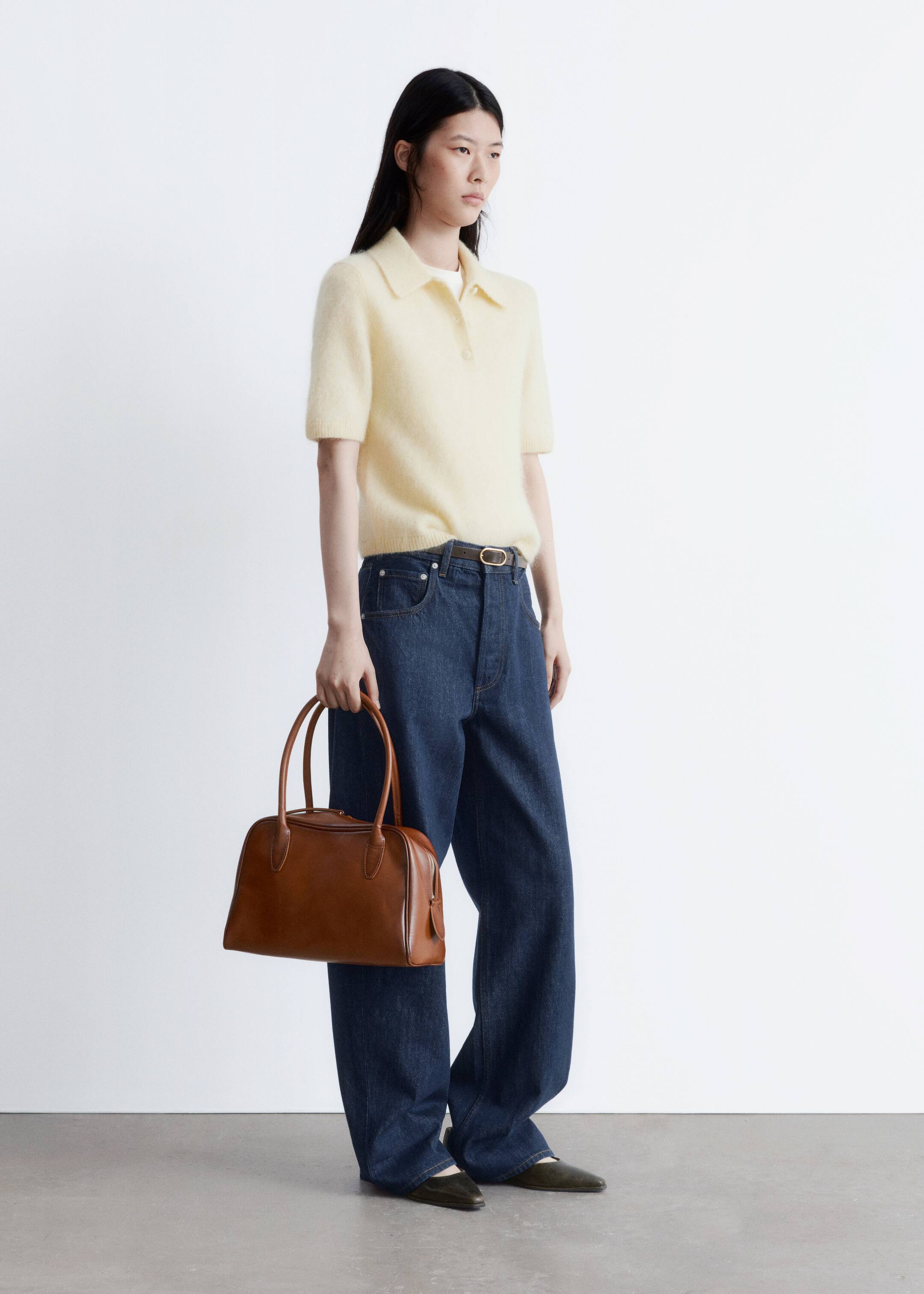 Agrandir l'image: T-shirt polo en maille brossée - Jaune clair - FEMME | H&M FR 4