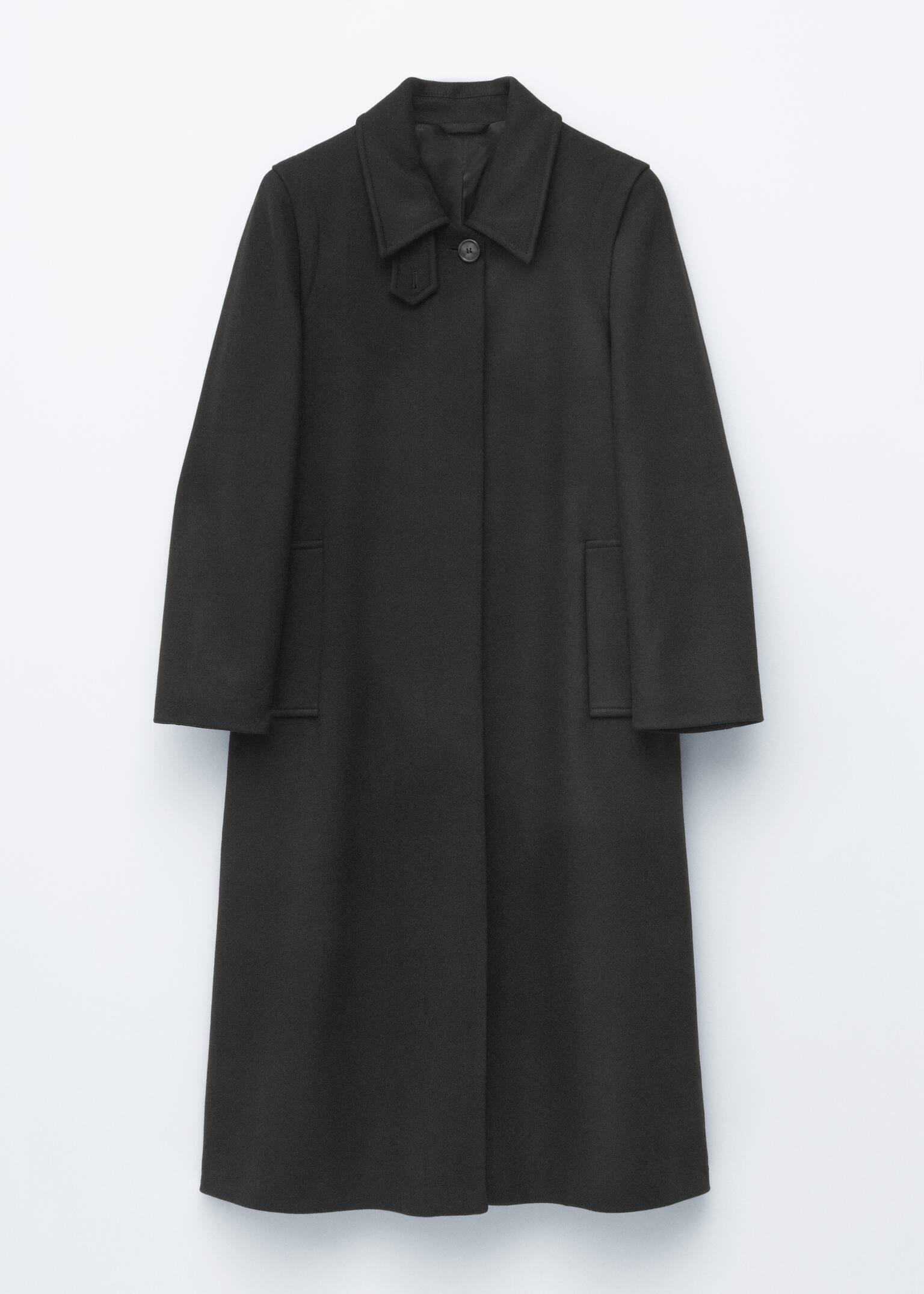Wool Maxi Coat - Black/Dark Grey