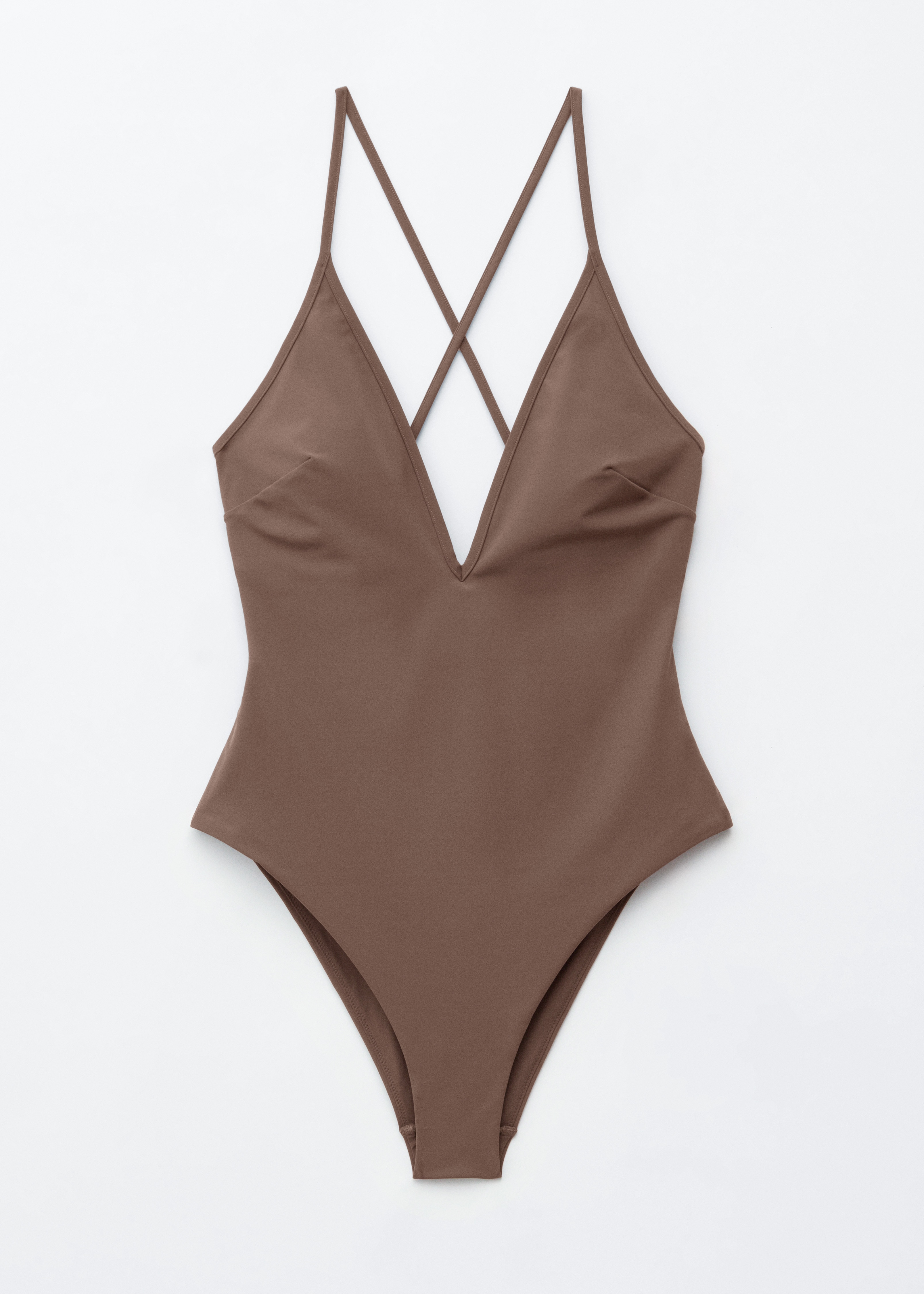 Uimapuku ristikkäisellä selkäosalla - Ruskea/Musta