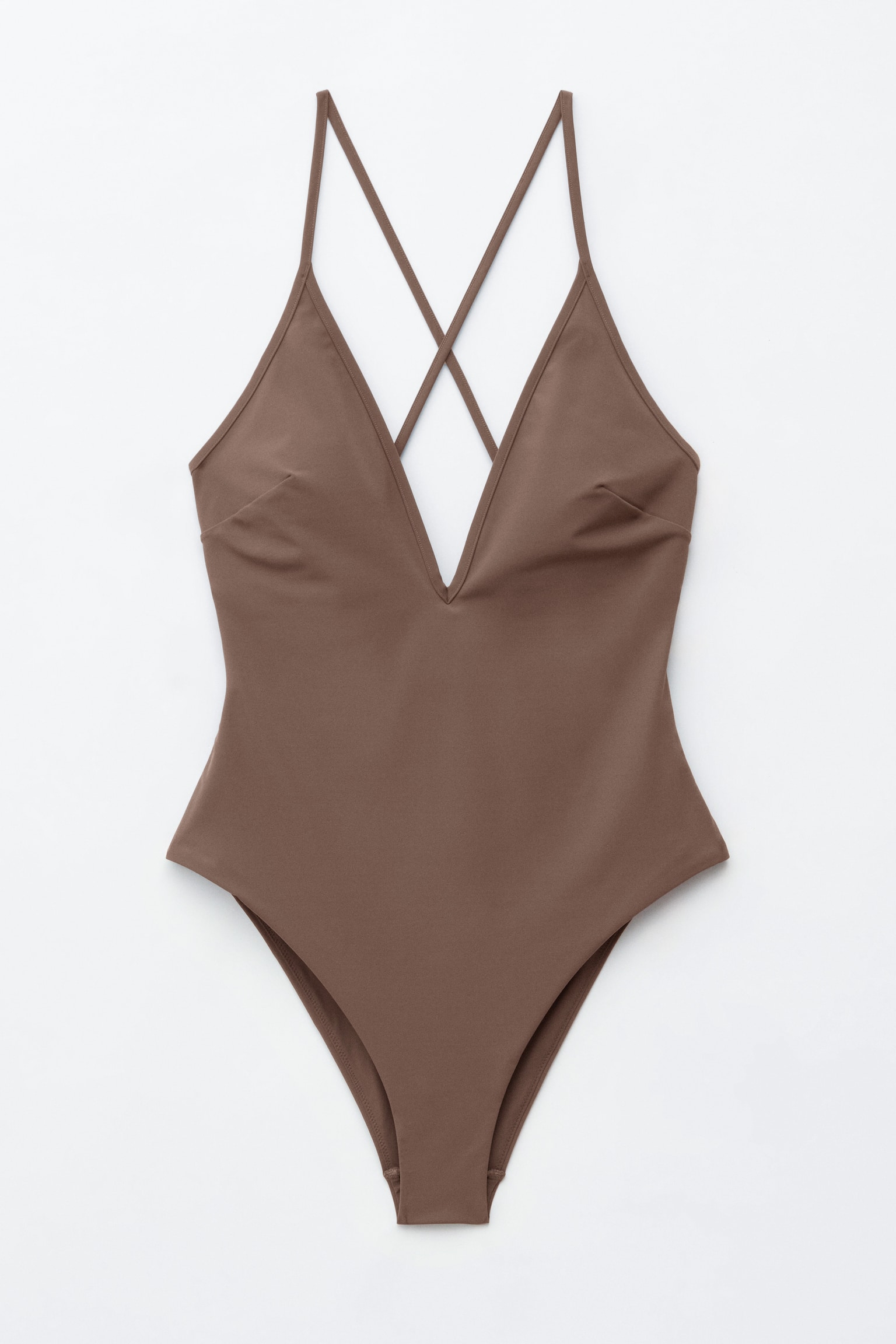 Baddräkt med korsad rygg - Brun/Svart - 2