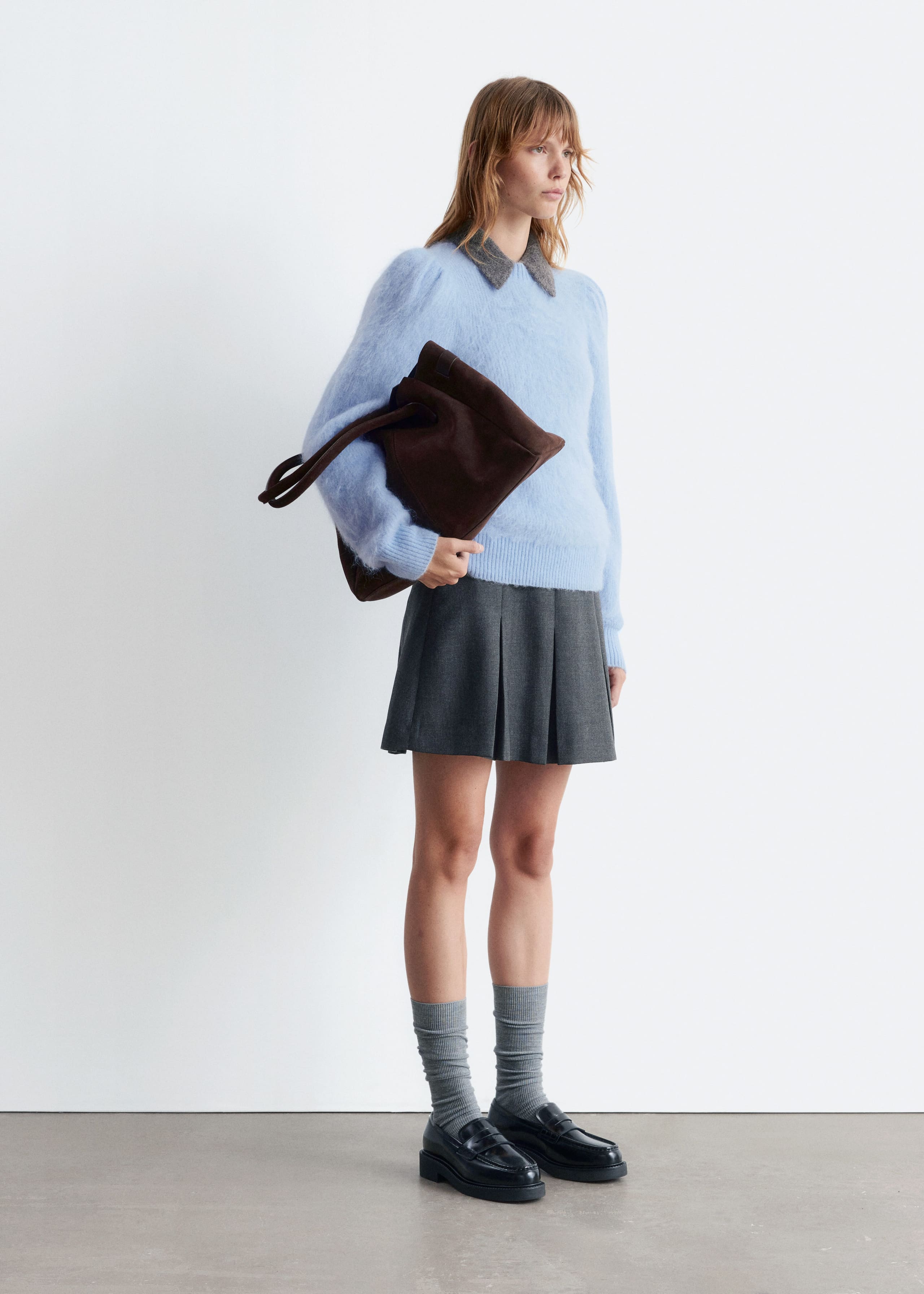 Image of Mohair-Blend Puff-Sleeve Jumper