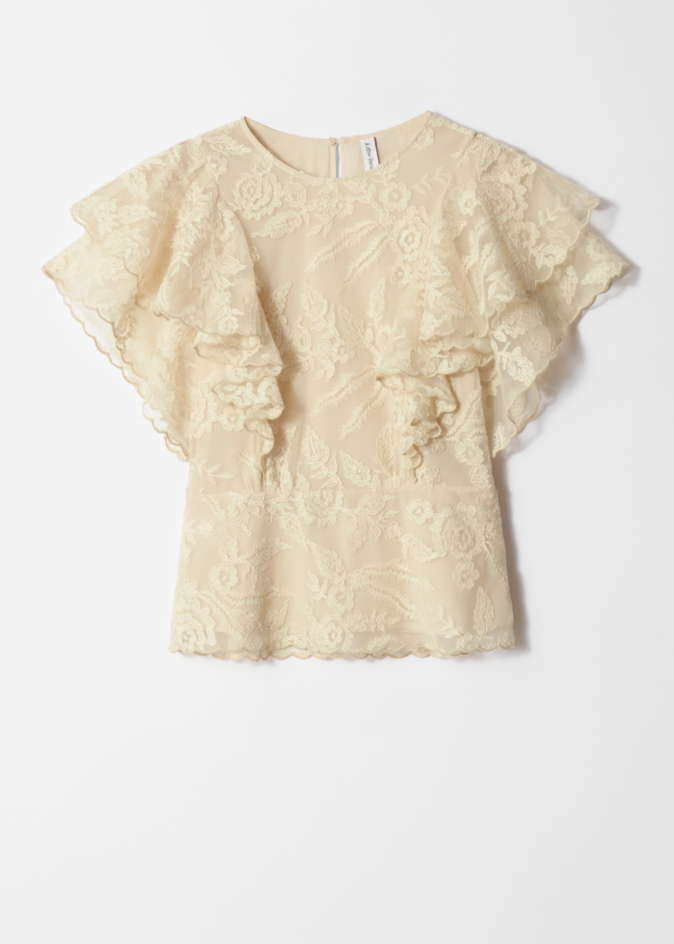 Visualizza immagine più grande: Blusa in pizzo con volant - Beige - DONNA | H&M IT 5