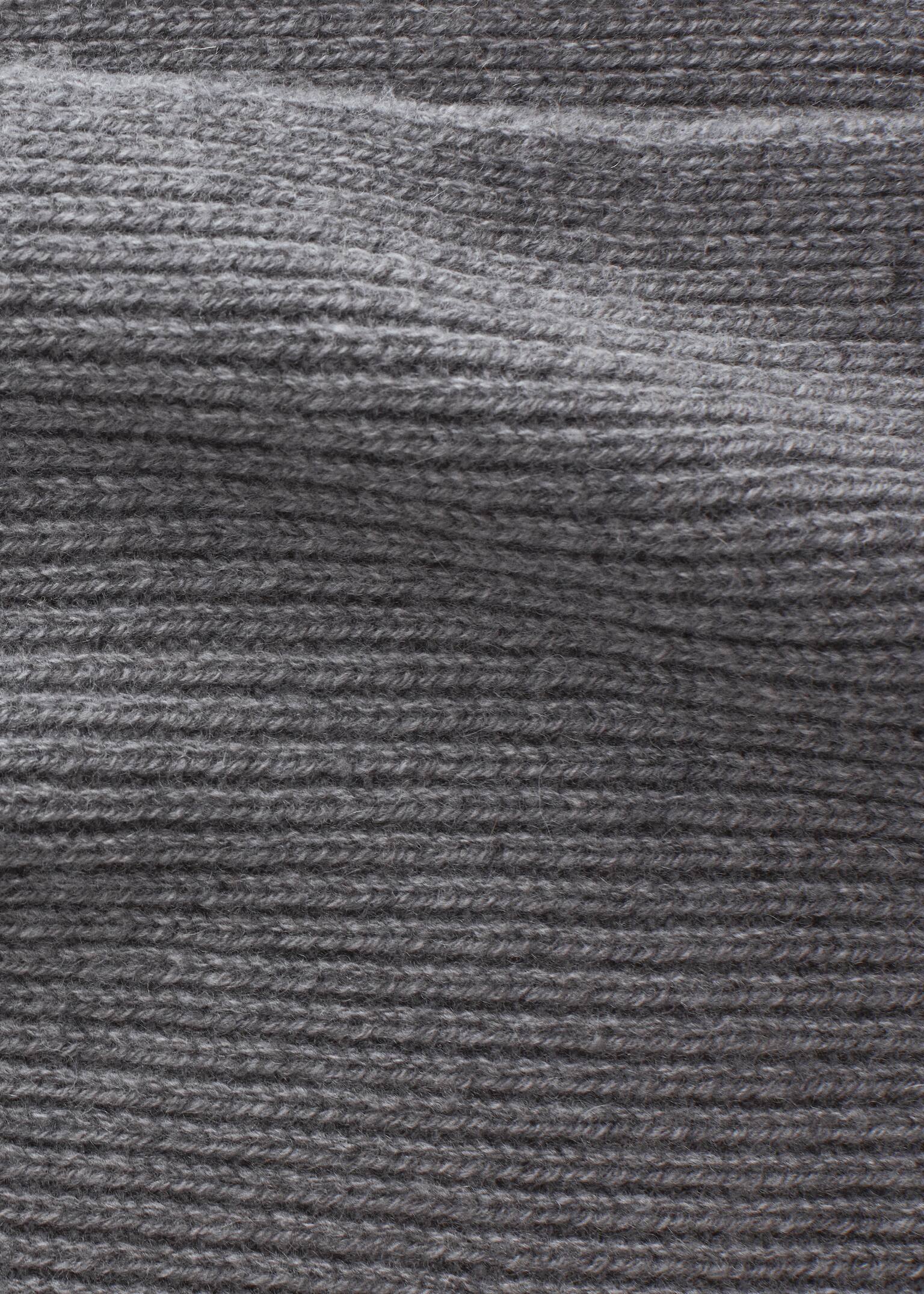 Uldent tørklæde med hætte - Sten/Sort - 4