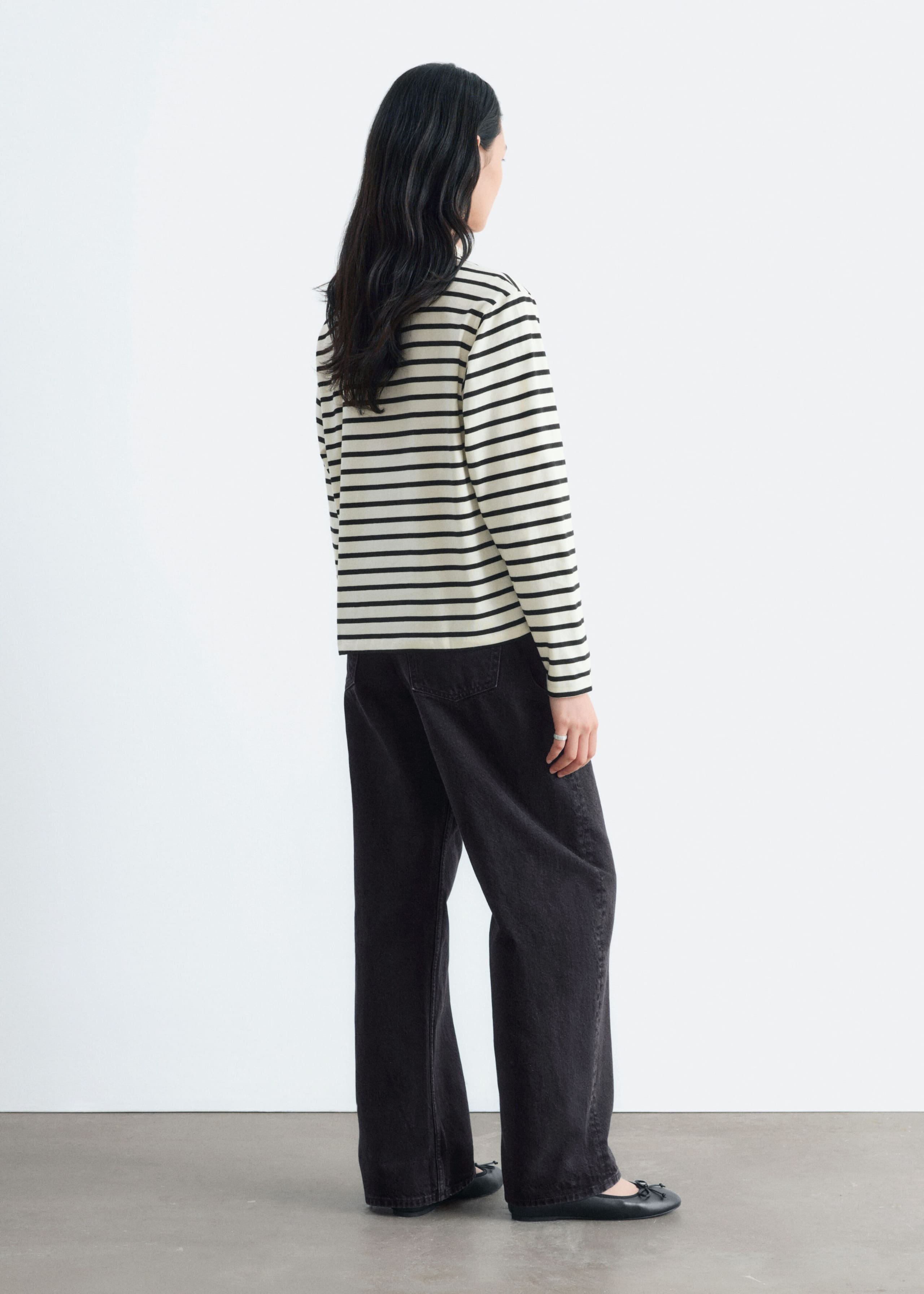 Cotton Jersey Top - Off White/Stripes - Lookbook