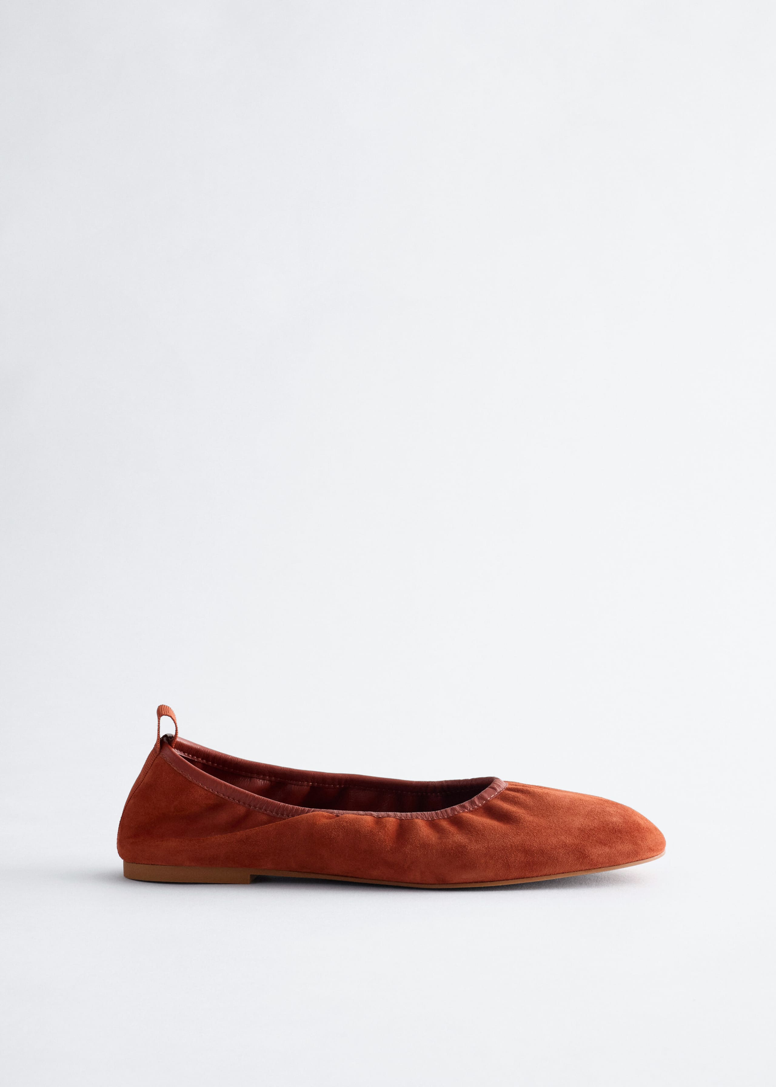 Suede Ballet Flats - Orange - Still Life