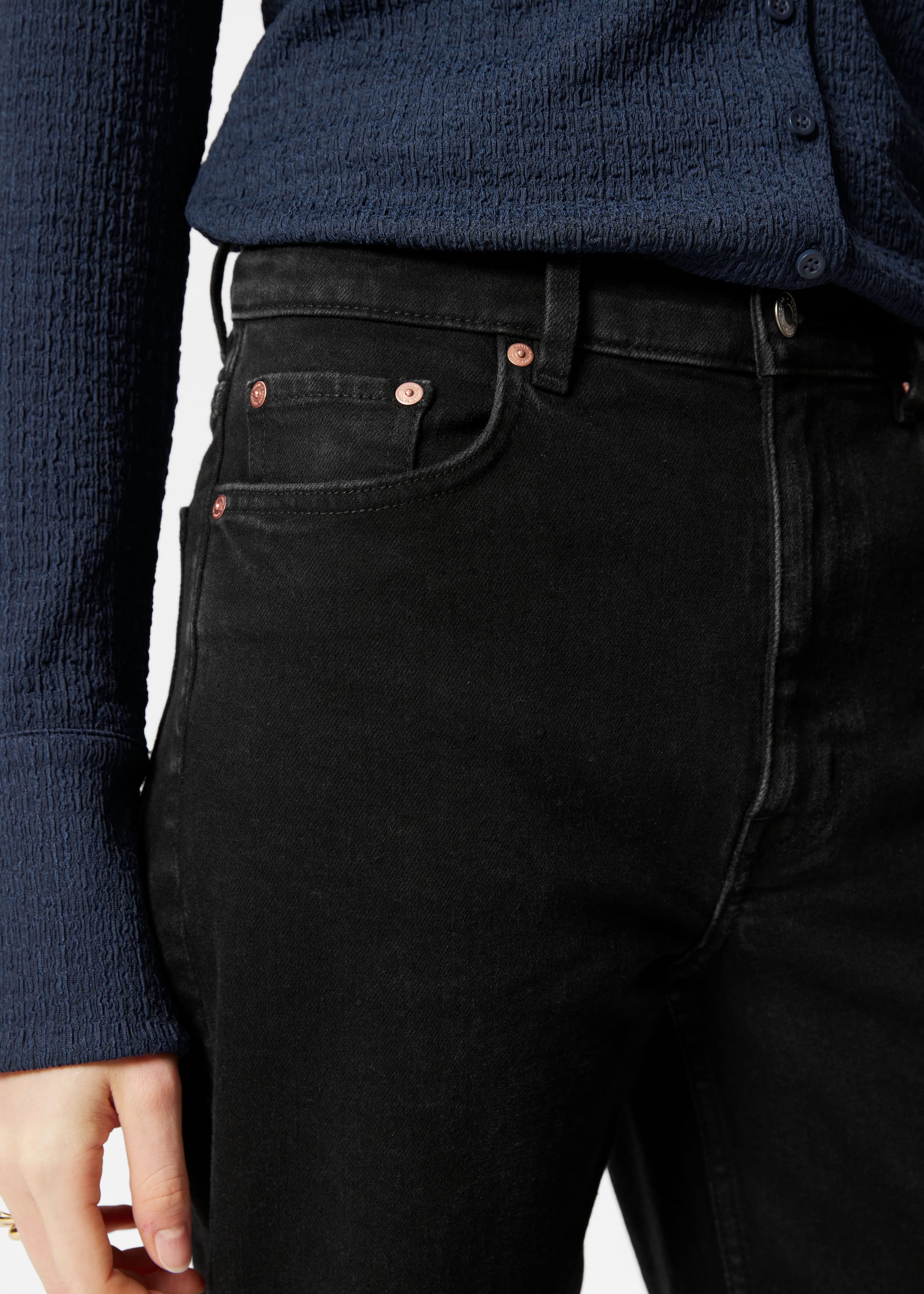 Se større billede: Cropped jeans med vide ben - Sort - DAME | H&M DK 6