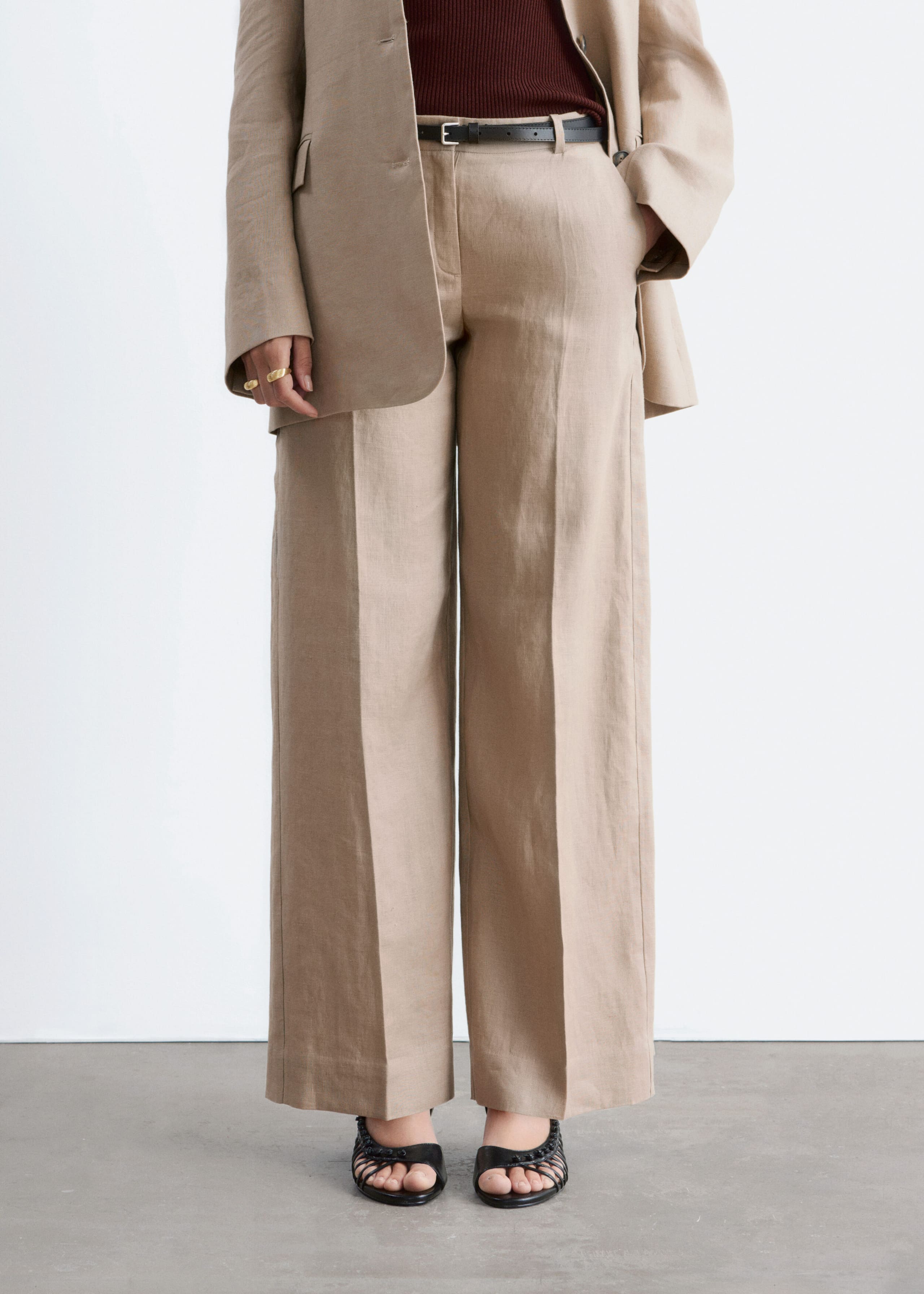 Image of Tailored Linen Trousers