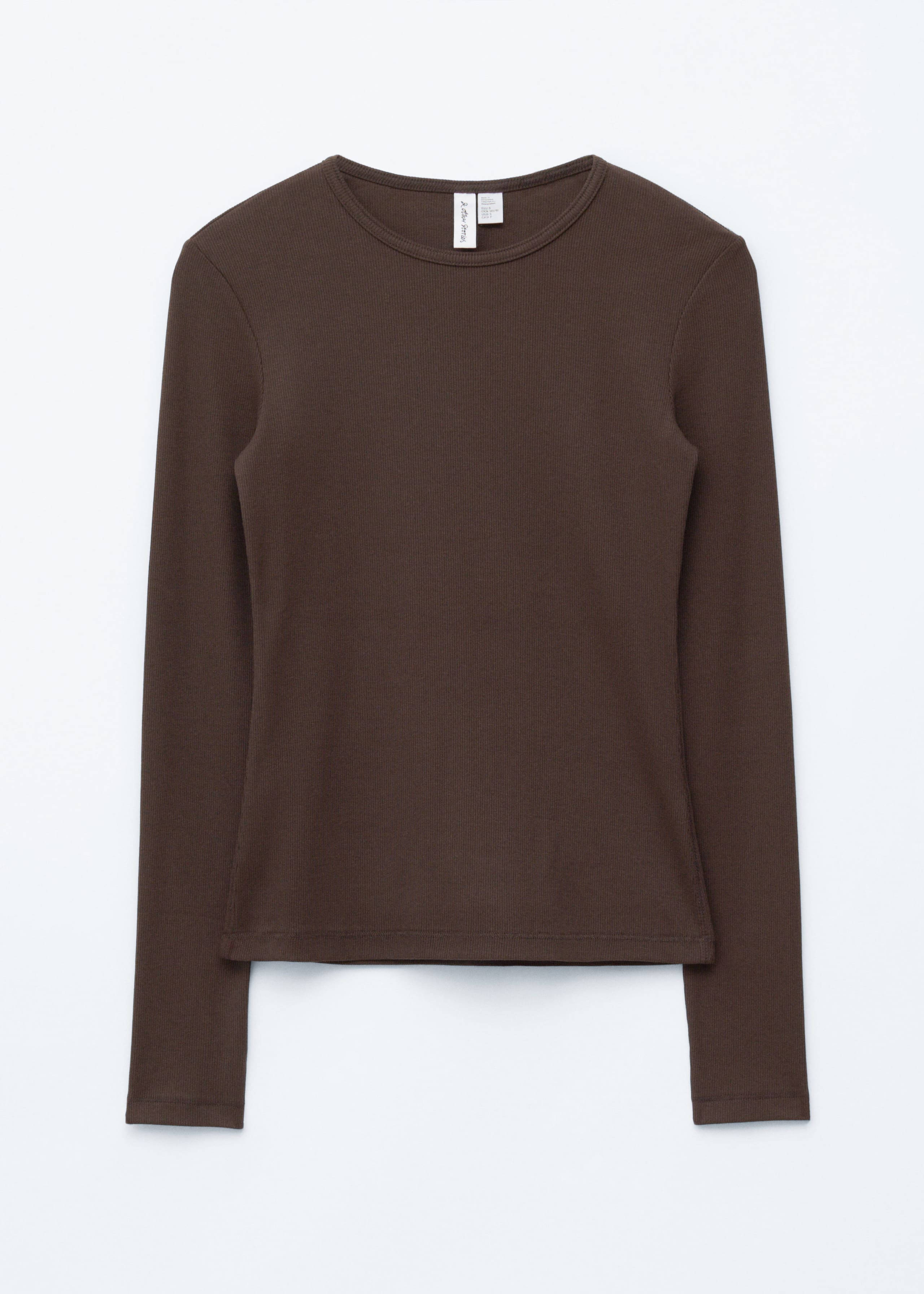 Image of Ribbed Long-Sleeve Top