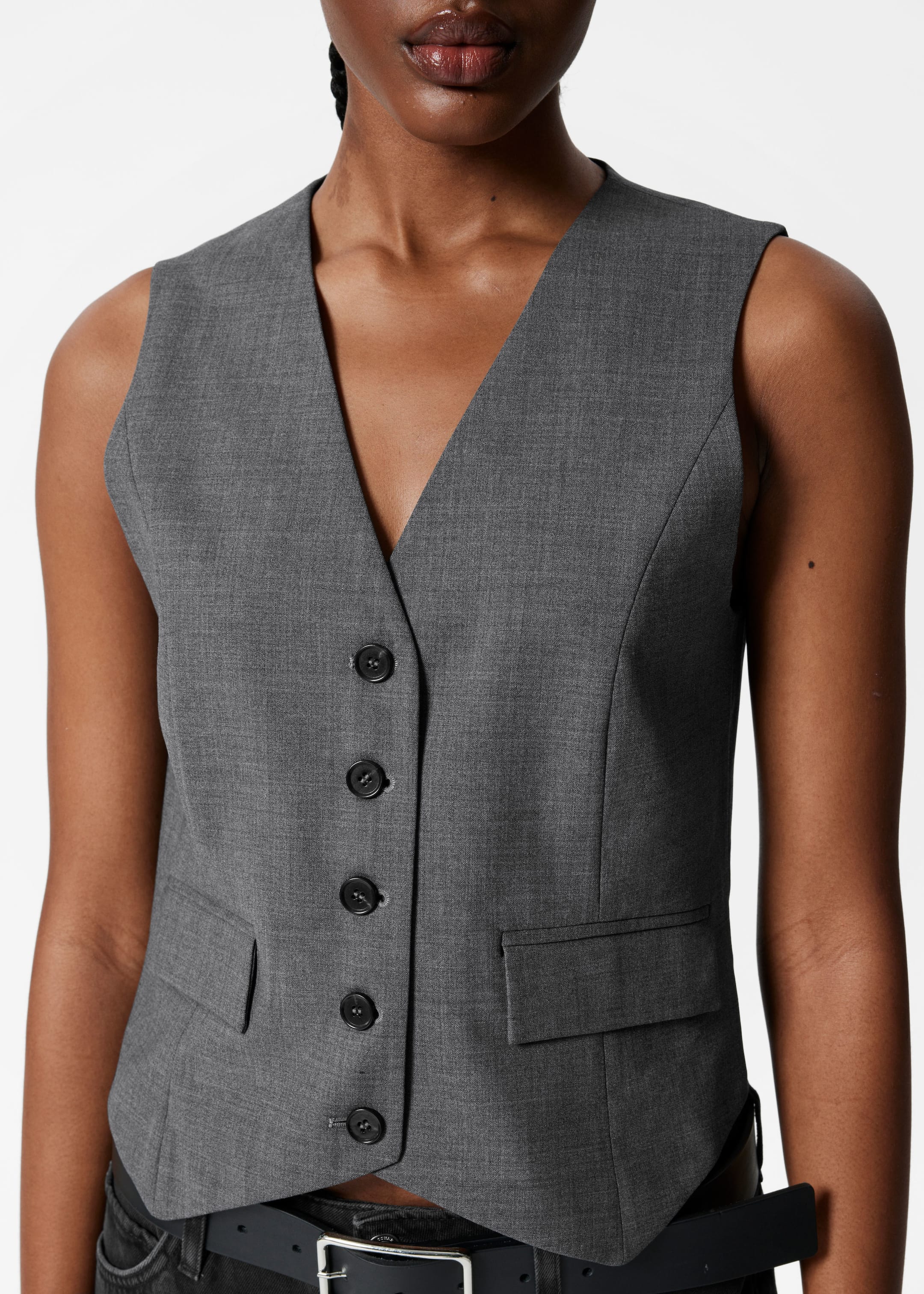Agrandir l'image: Gilet habillé en laine - Gris - FEMME | H&M CH 3