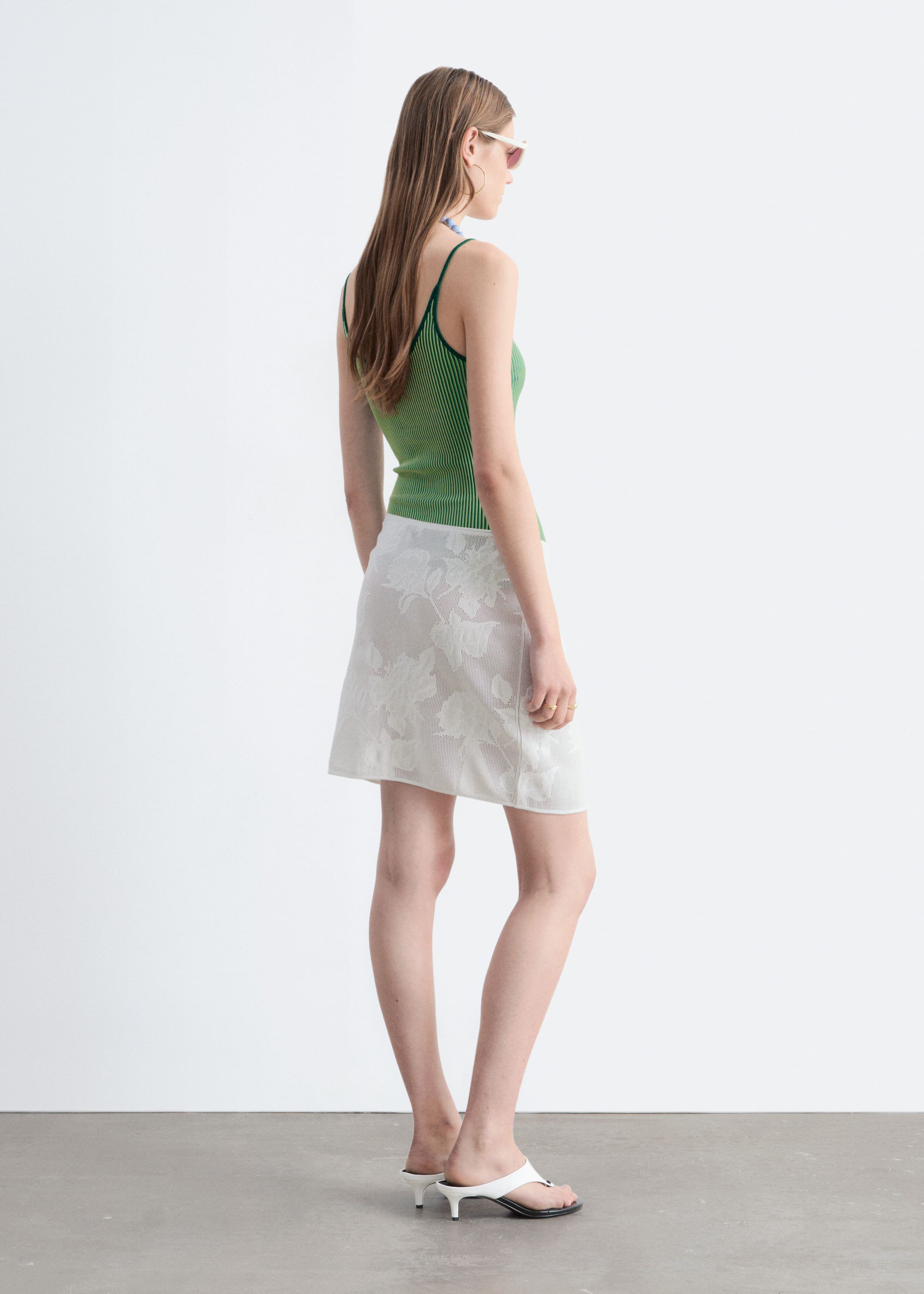 Rib-Knit Camisole - Green - Lookbook