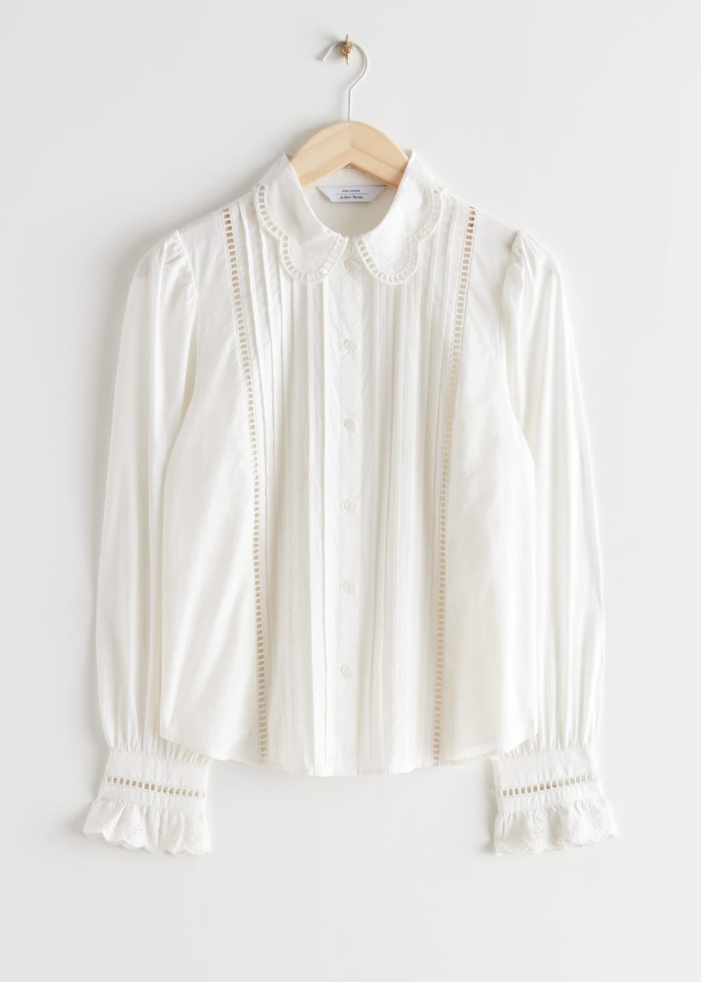 Scalloped Blouse - White - Still Life