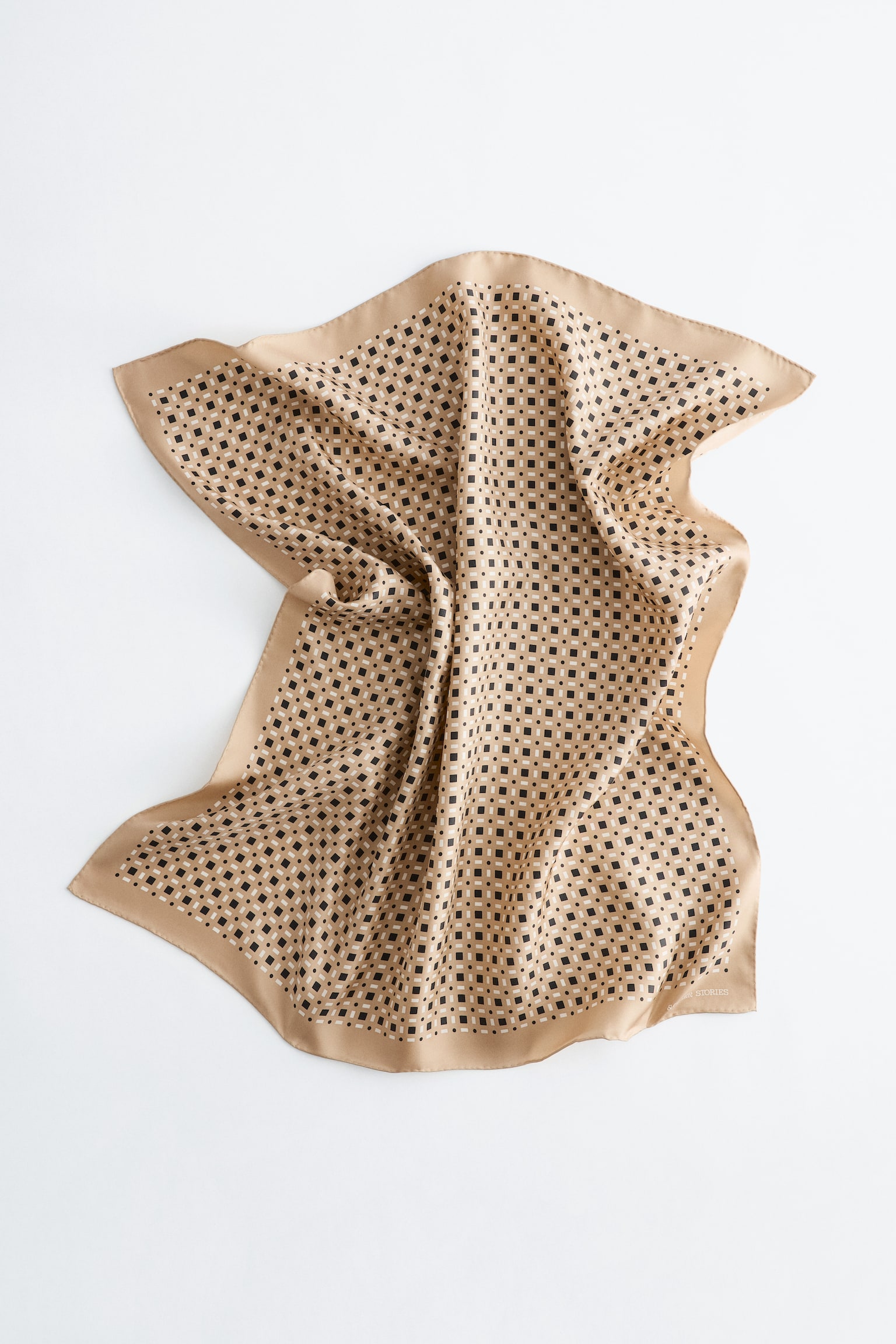 Foulard in seta con stampa geometrica - Beige/Motivo geometrico/Verde/Stampa geometrica/Marrone/Stampa geometrica - 2