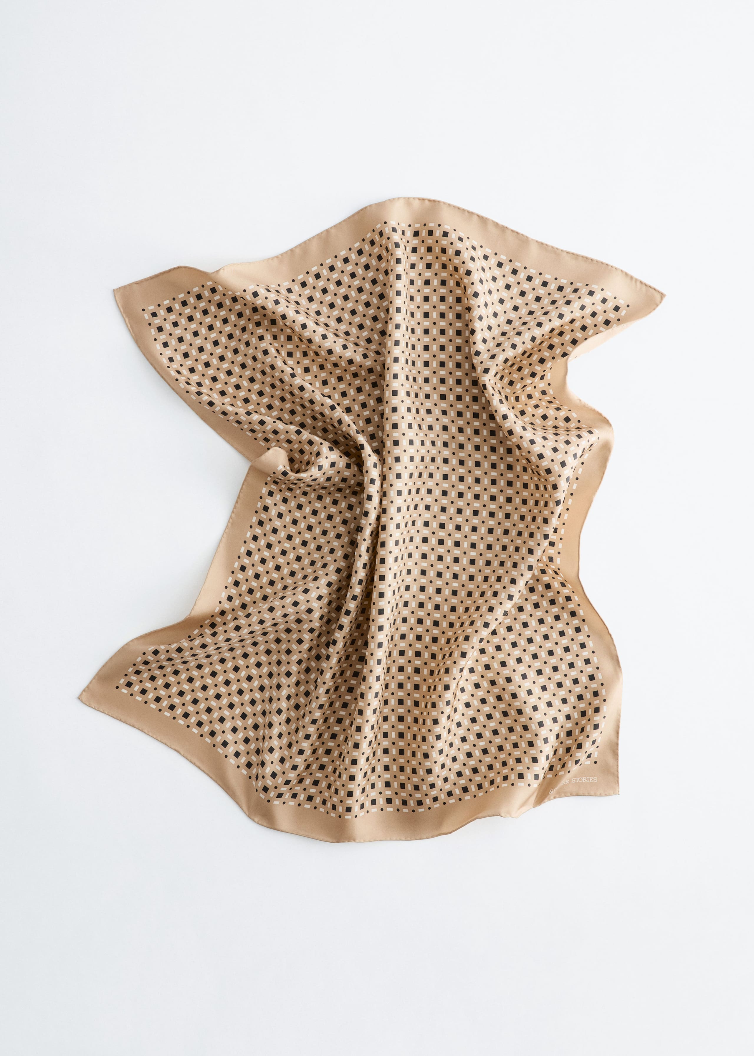 Image of Geometric Print Silk Scarf