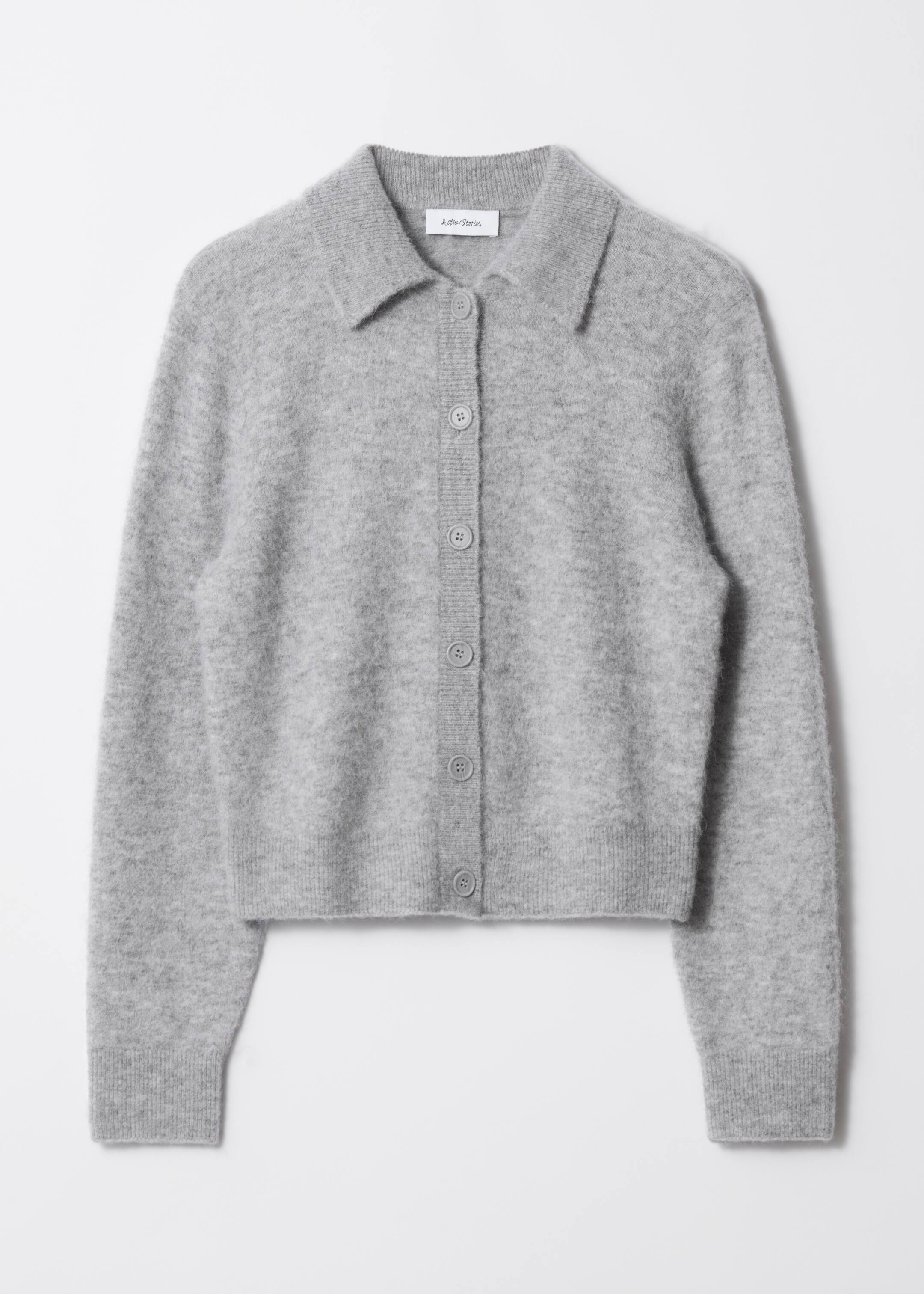 Vezi imaginea mai mare: Cardigan tricotat cu guler - Gri - FEMEI | H&M RO 6
