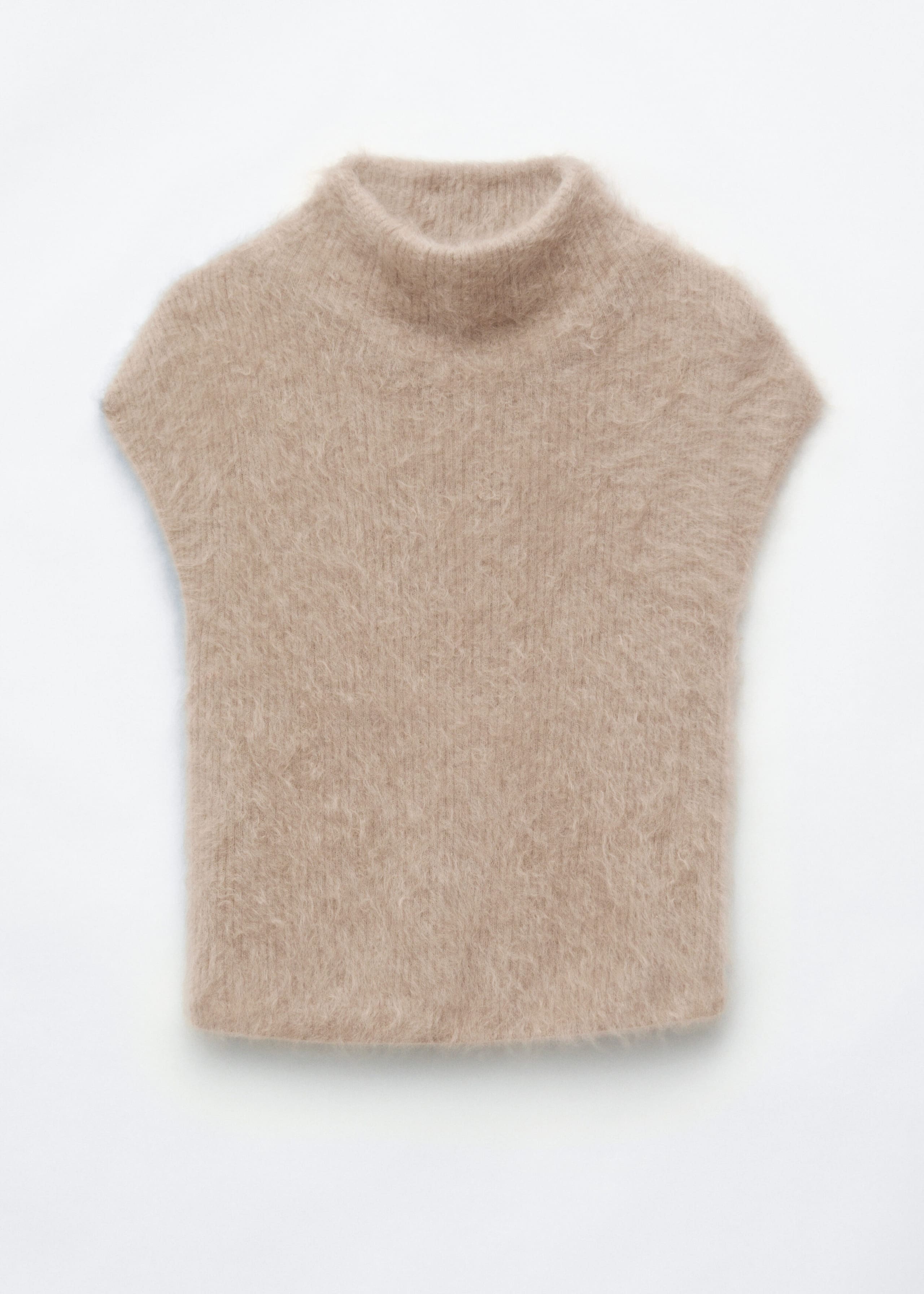 Cashmere Rib Mock Neck Top - Beige - Still Life