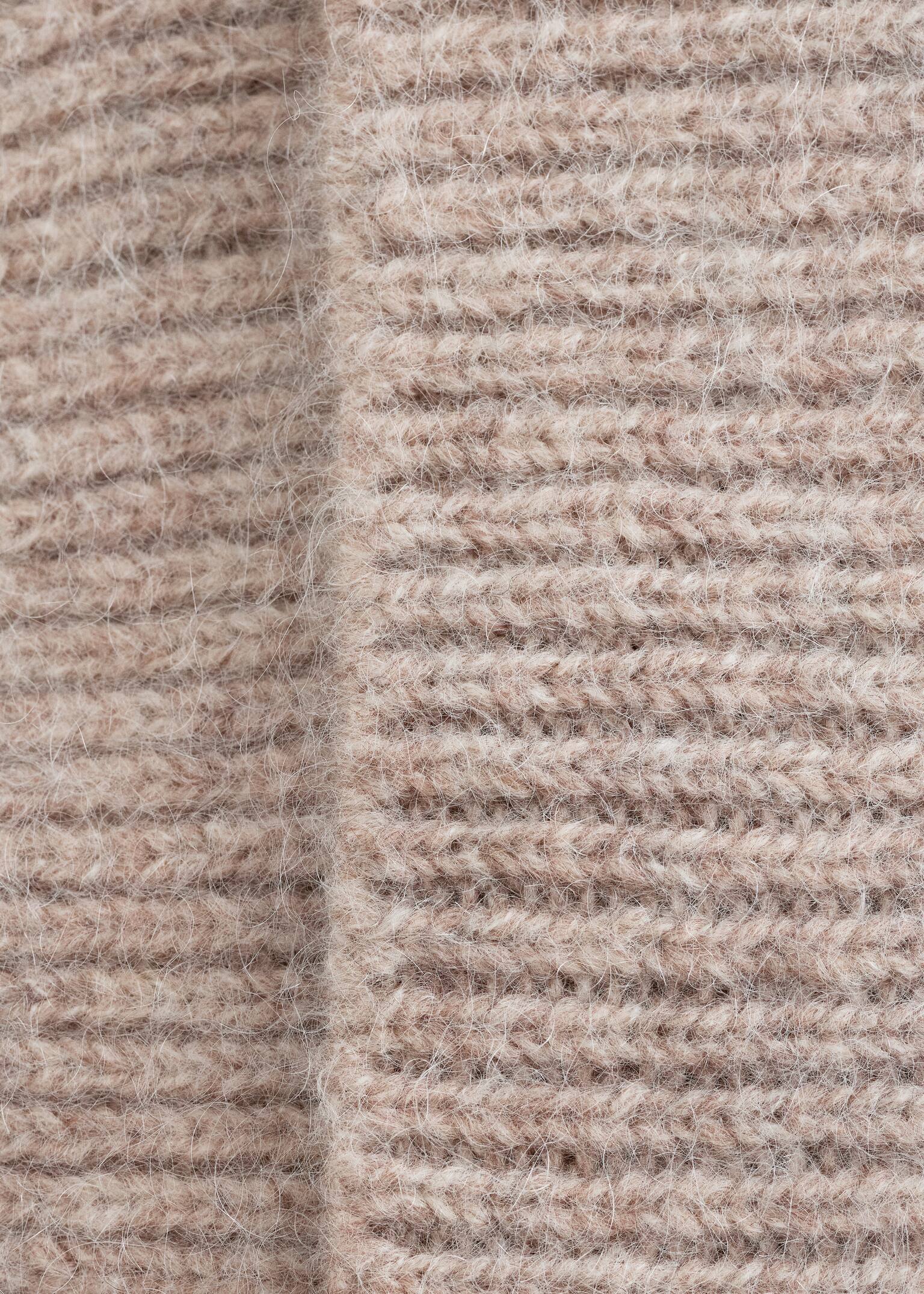 Wool Blend Beanie - Bej/Gri Melanj/Roșu/Dusty blue - 4
