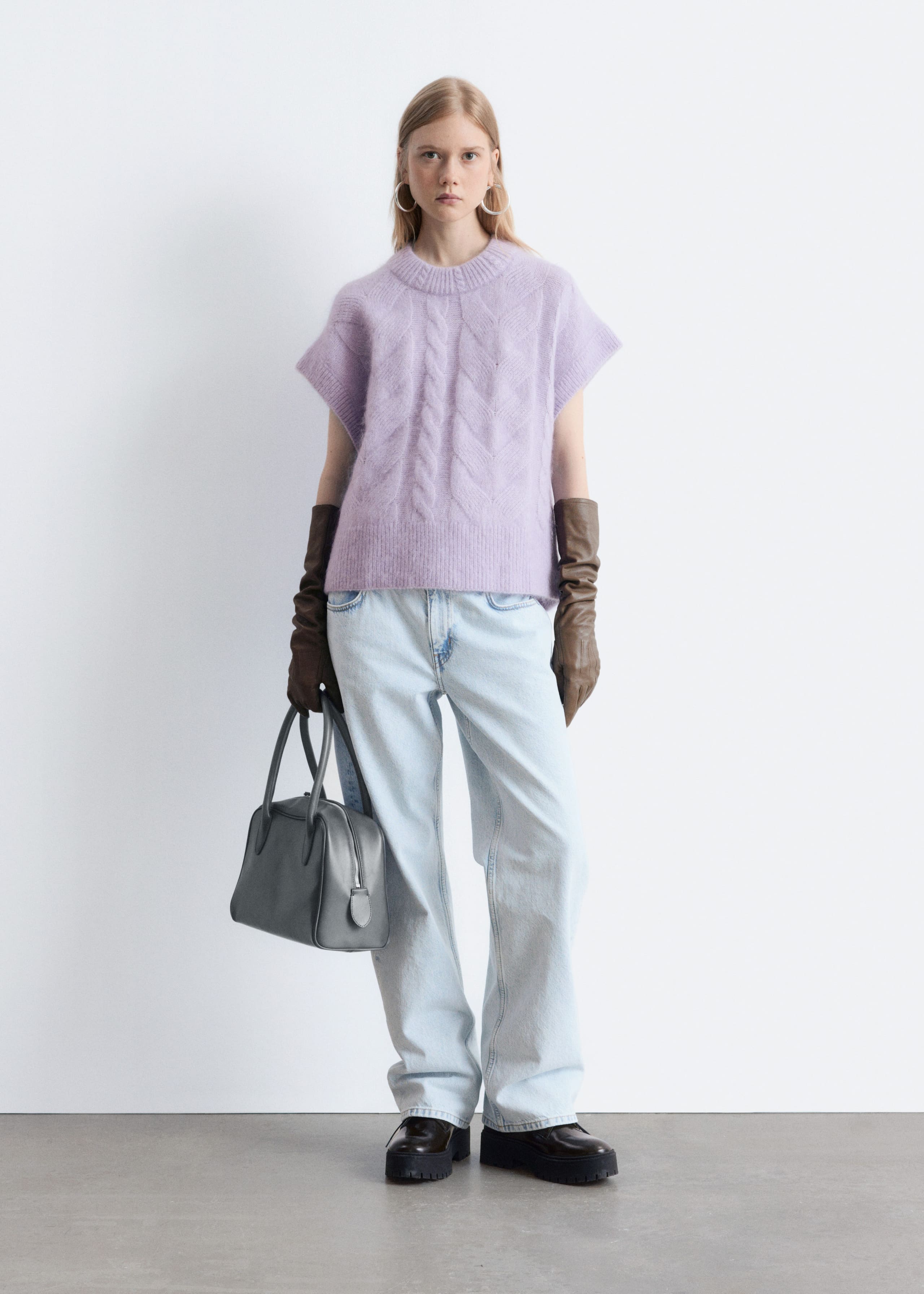 Image of Cable-Knit Mohair-Blend Vest