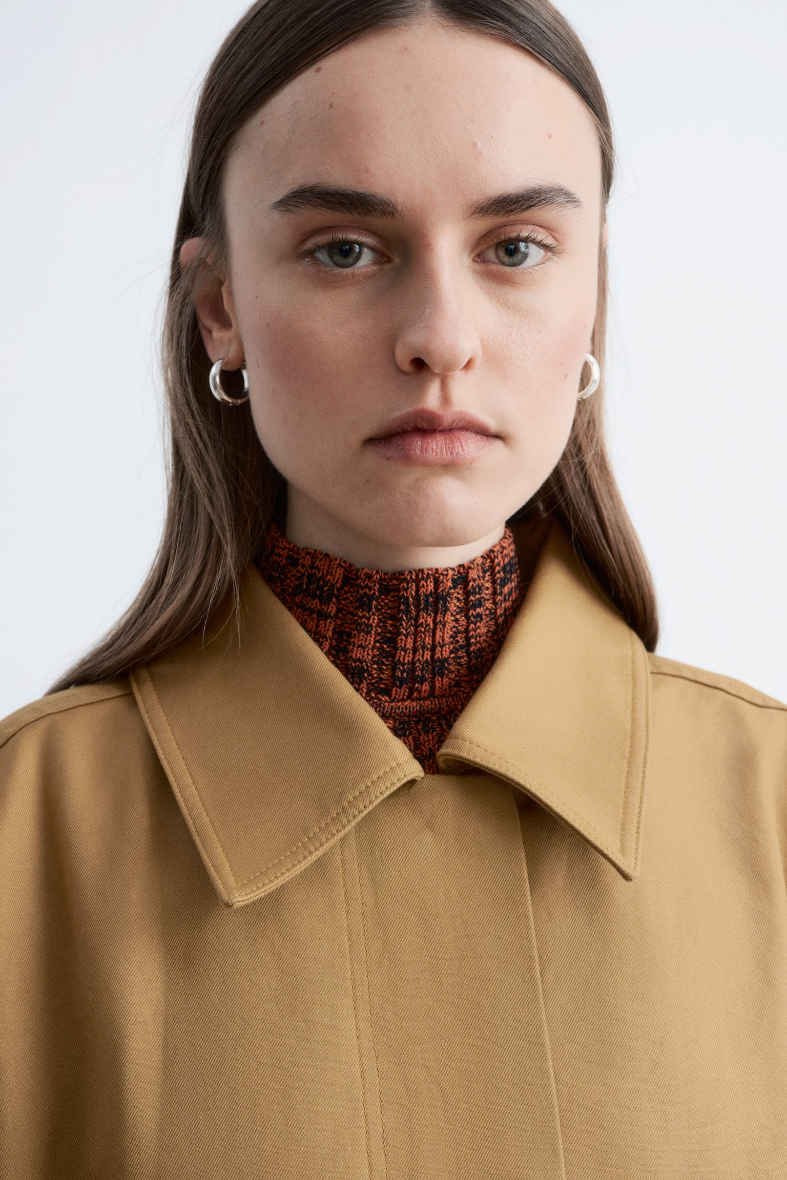 Veste utilitaire oversize à cordon de serrage - Jaune moutarde/Marron foncé - 7