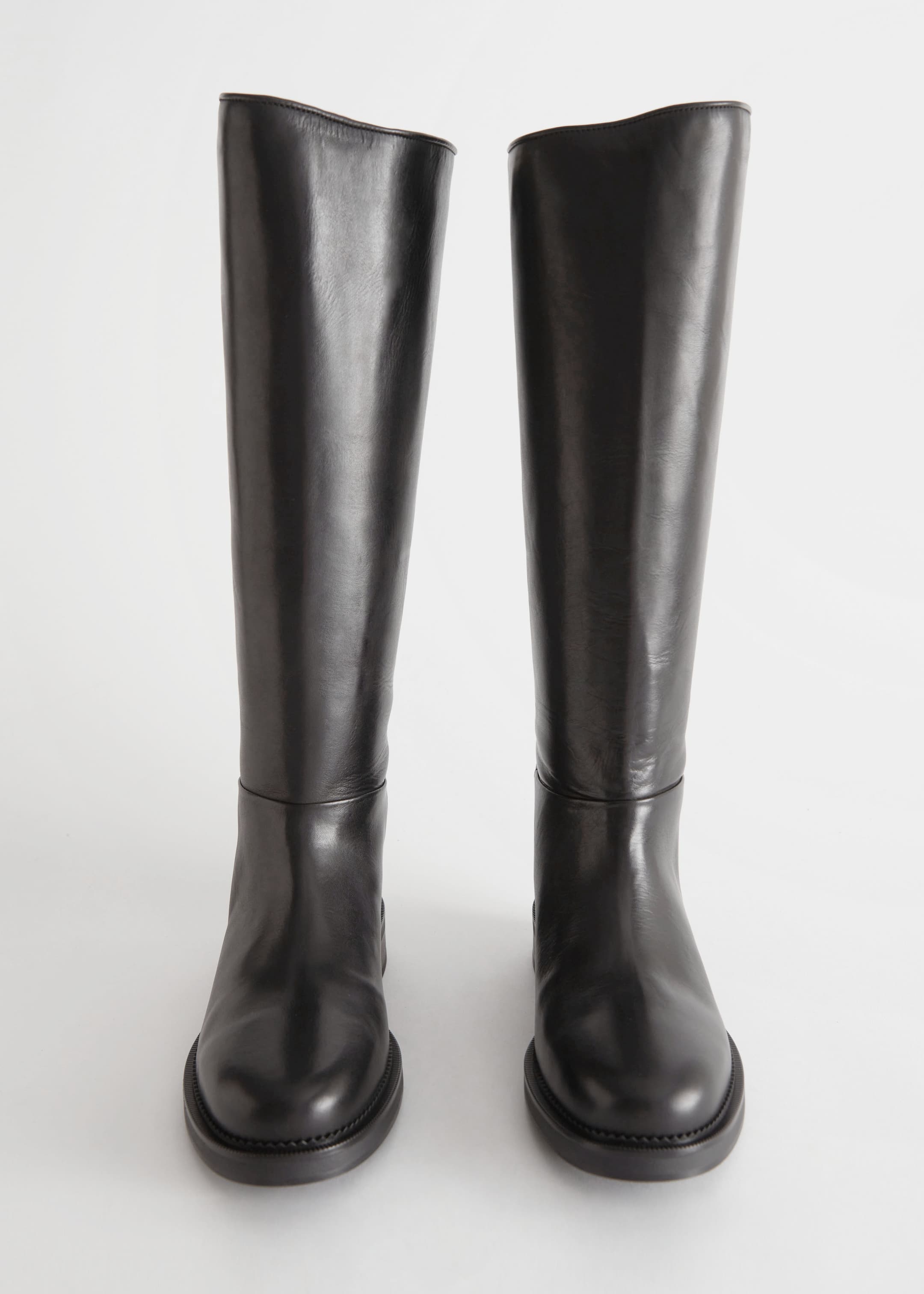 Ingrandisci l'immagine: Leather Riding Boots - Black - DONNA | H&M CH 5