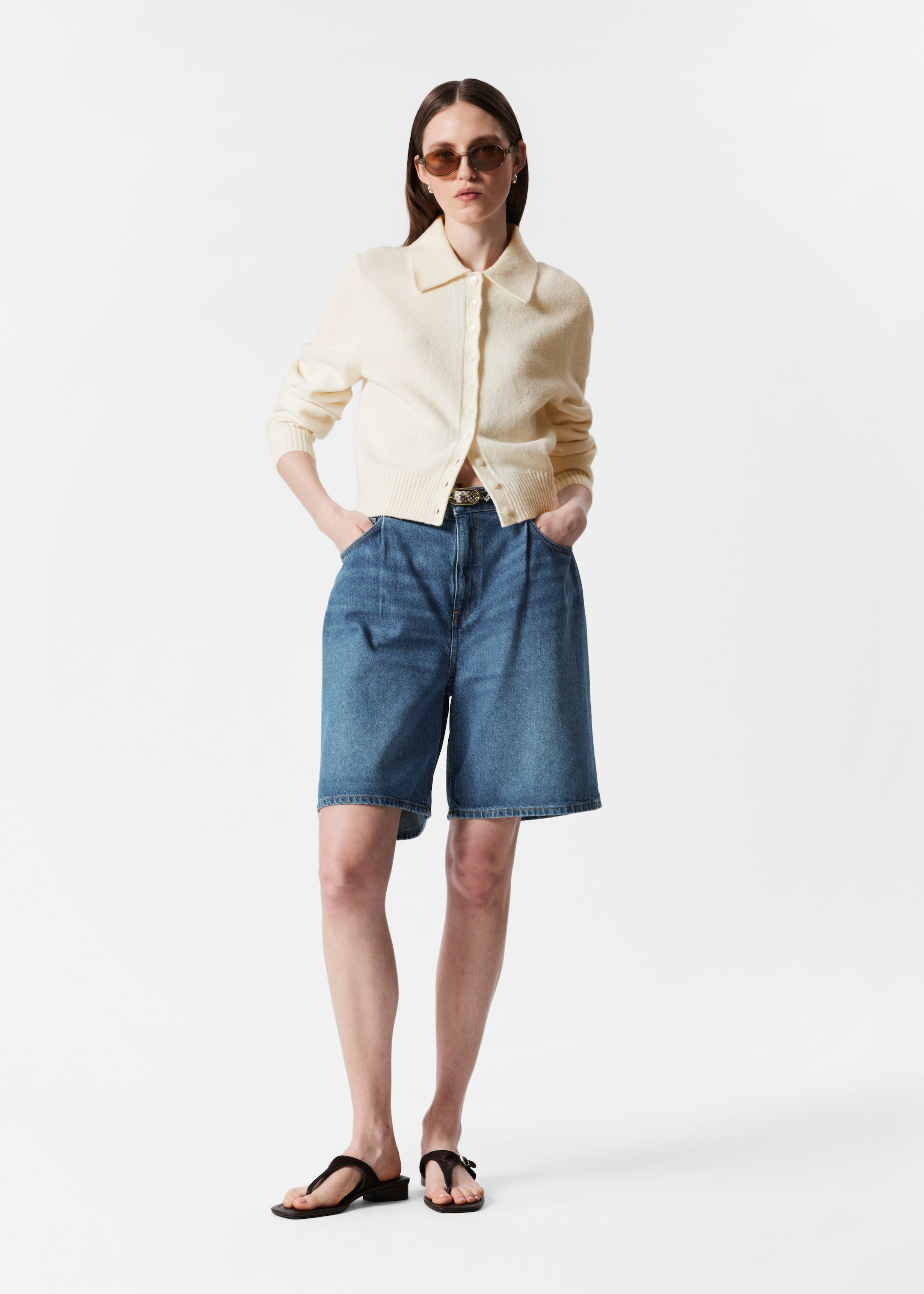 Grotere afbeelding bekijken: Gebreid vest met kraag - Wit - DAMES | H&M BE 2