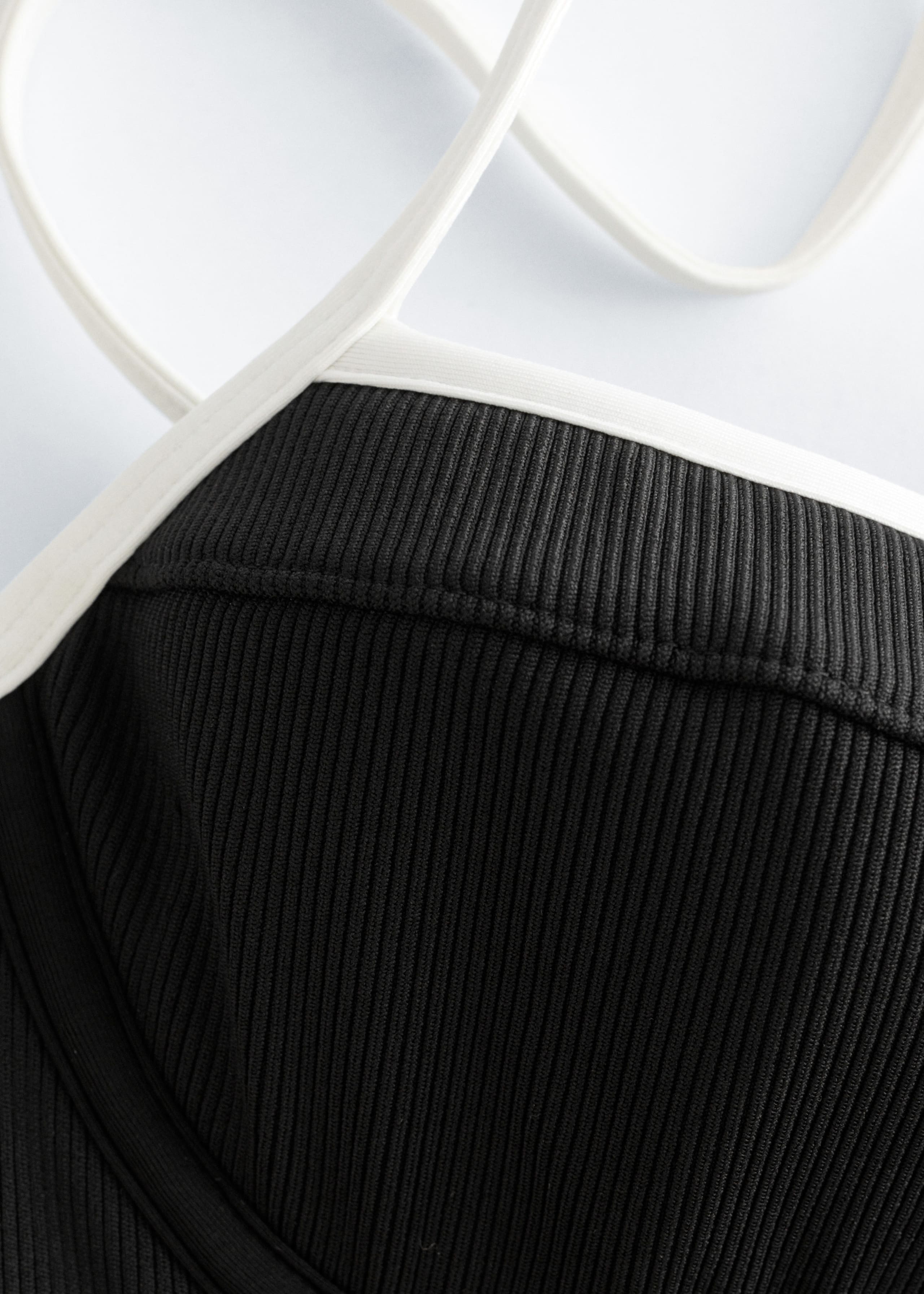 Image of Contrast-Trim Rib Swimsuit