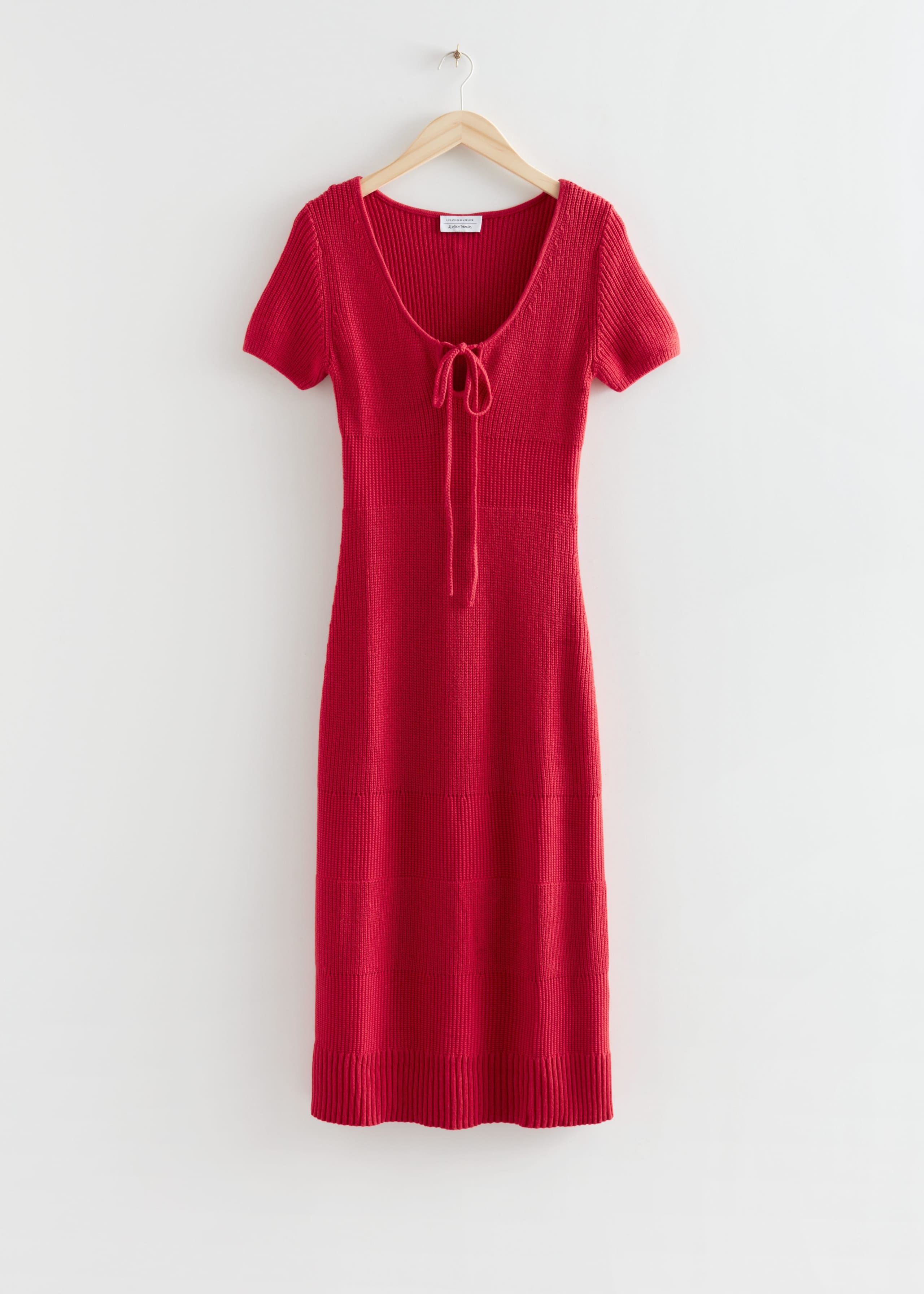 ScoopNeckKnitMidiDress - Red - Natura morta