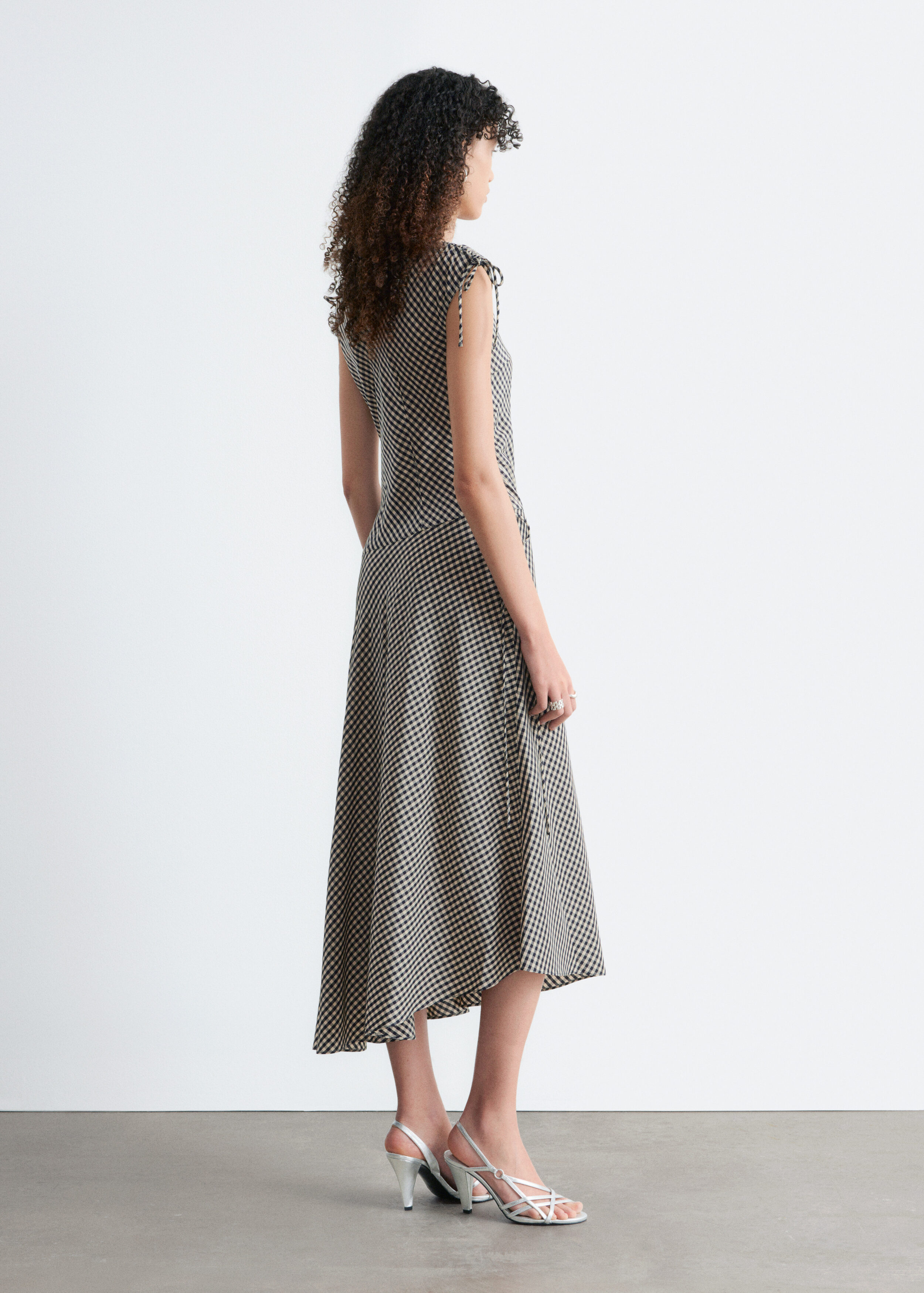 COS ASYMMETRIC PANELLED DENIM MIDI DRESS