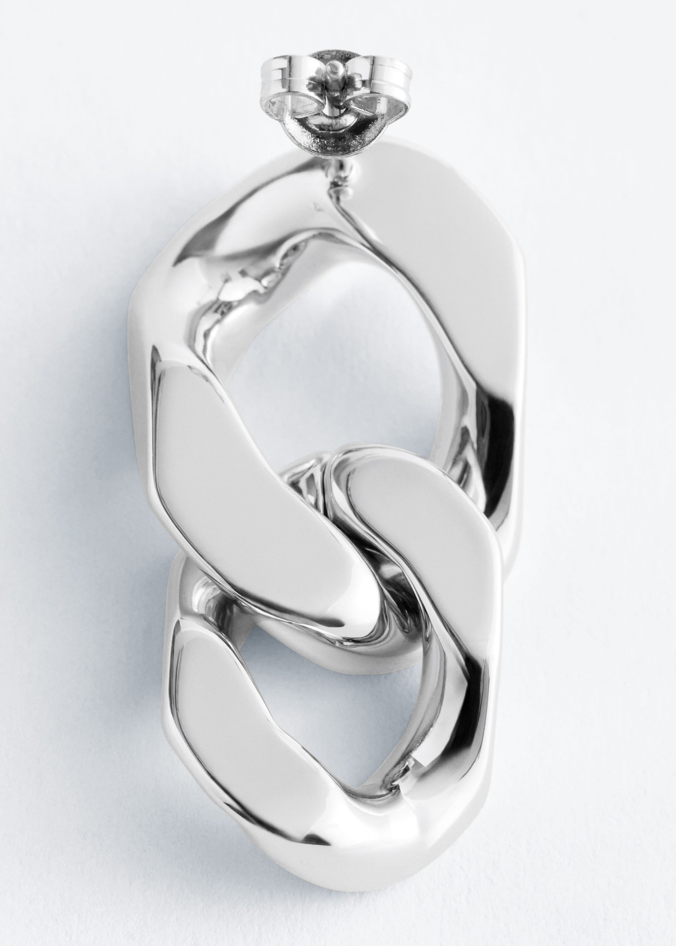 Bold Chain-Link Earrings - Silver/Blue - Still Life